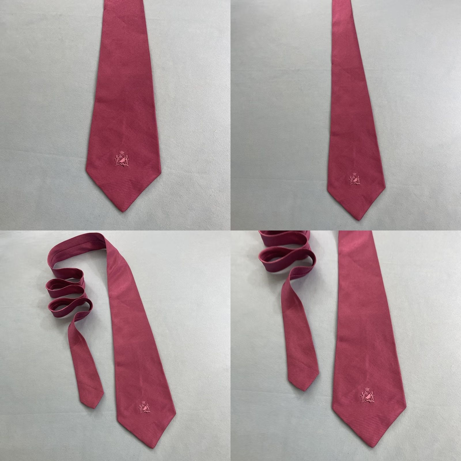Vintage VINTAGE Armando Collection All Silk Tie Monogram Logo Bright Pink Woven Necktie vtg 4x56 Capsule Wide Necktie Size ONE SIZE - 10 Thumbnail