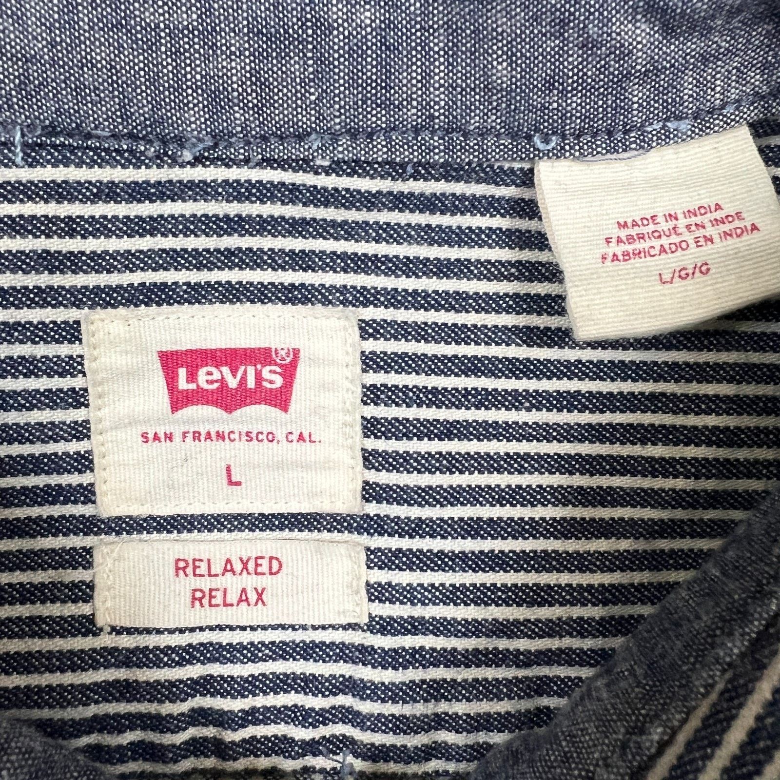 Levi's Levi's Long Sleeve Worker Shirt Large Washington Stripe Size US L / EU 52-54 / 3 - 6 Thumbnail