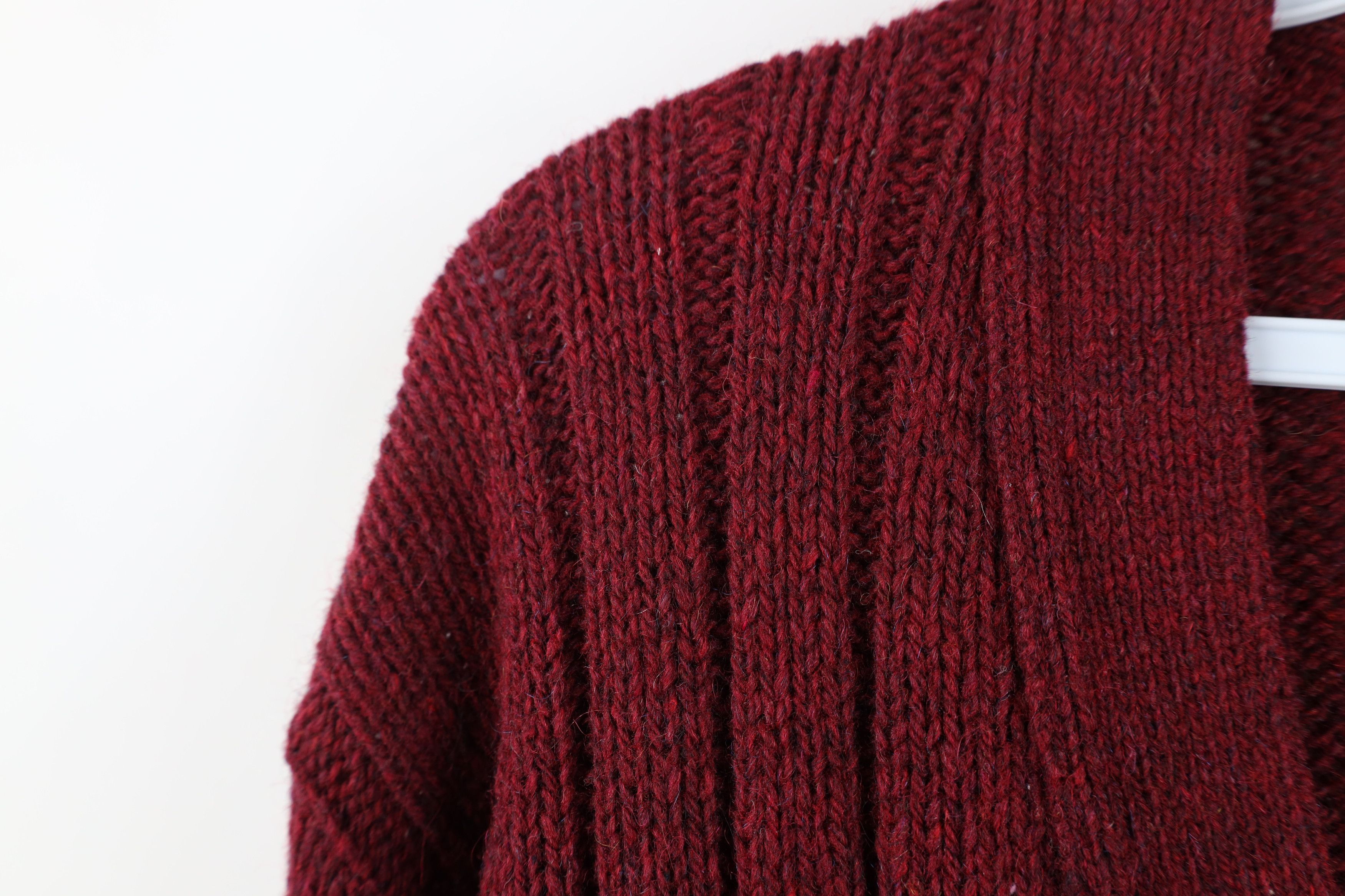 Vintage Vintage 60s Streetwear Ribbed Knit Cardigan Sweater Red USA Size US L / EU 52-54 / 3 - 9 Thumbnail