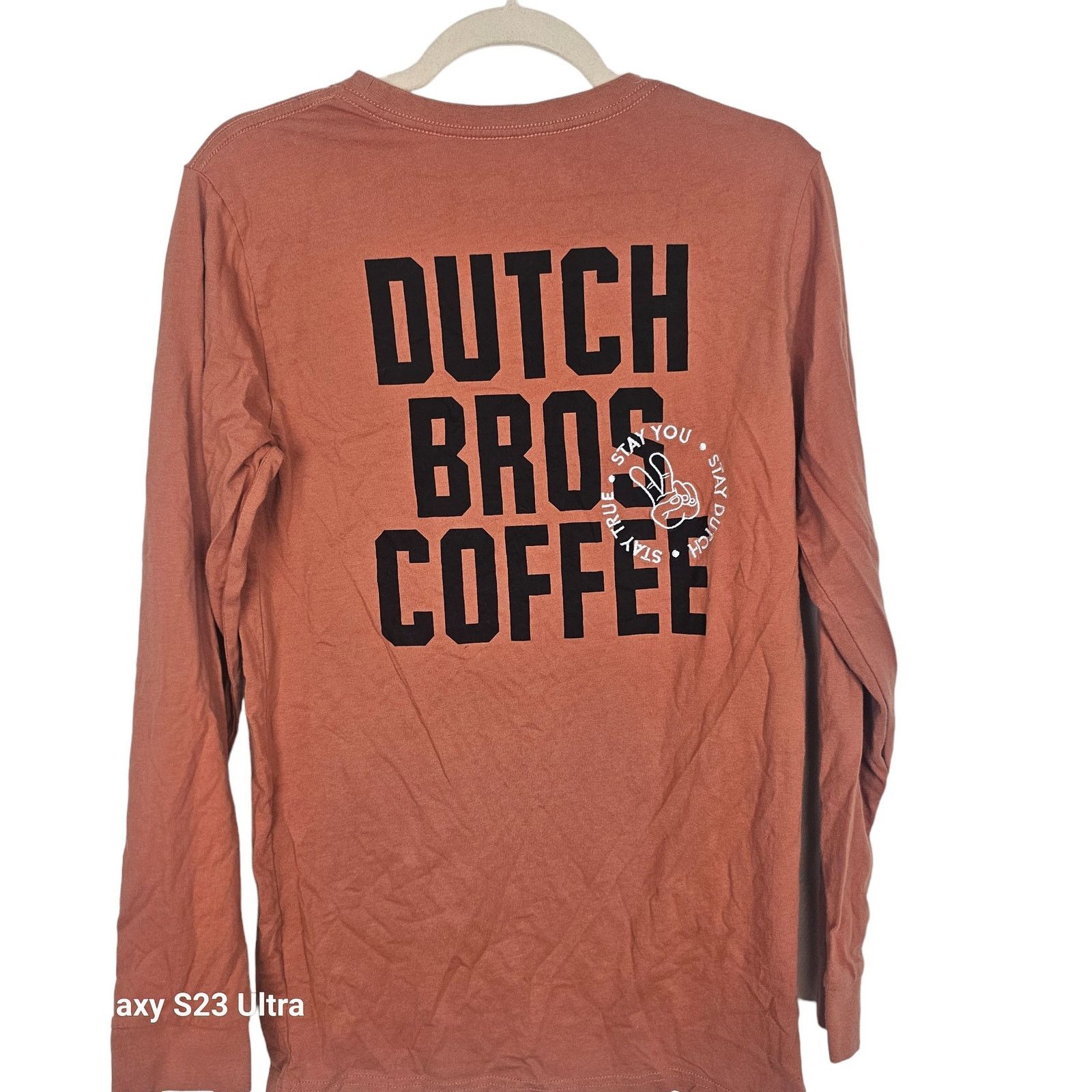 Gitman Bros. Vintage Dutch Bros Coffee LS Crew Neck T-Shirt Sz M Casual Spell Out Size US M / EU 48-50 / 2 - 1 Thumbnail