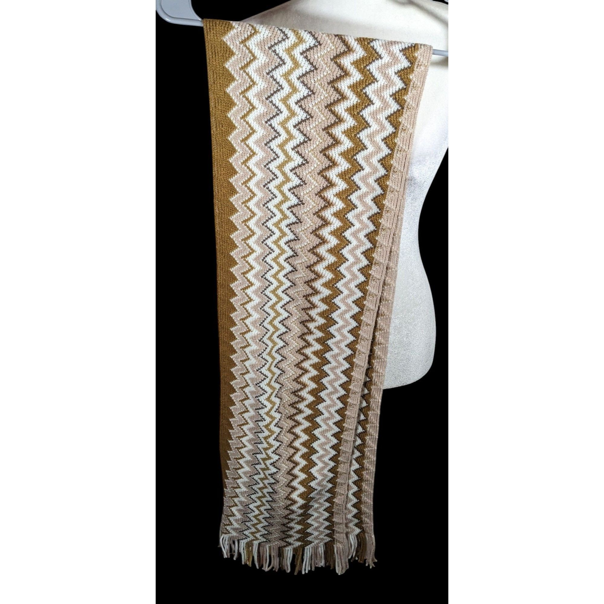 Other Accessory Network Tusk Combo Brown And Tan Zigzag Scarf Size ONE SIZE - 2 Thumbnail