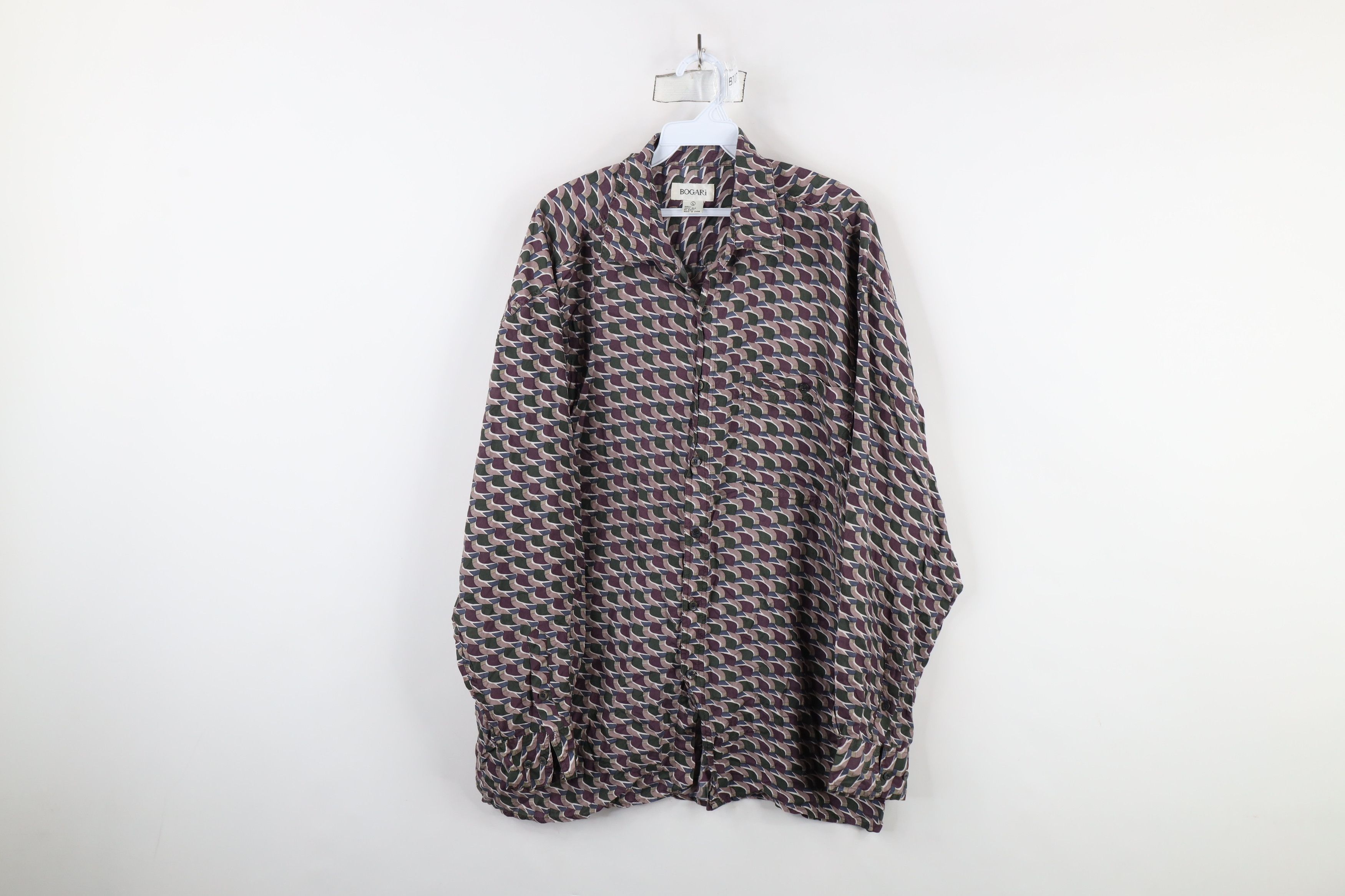 Vintage Vintage 90s Streetwear Long Sleeve Collared Button Shirt Size US L / EU 52-54 / 3 - 1 Thumbnail