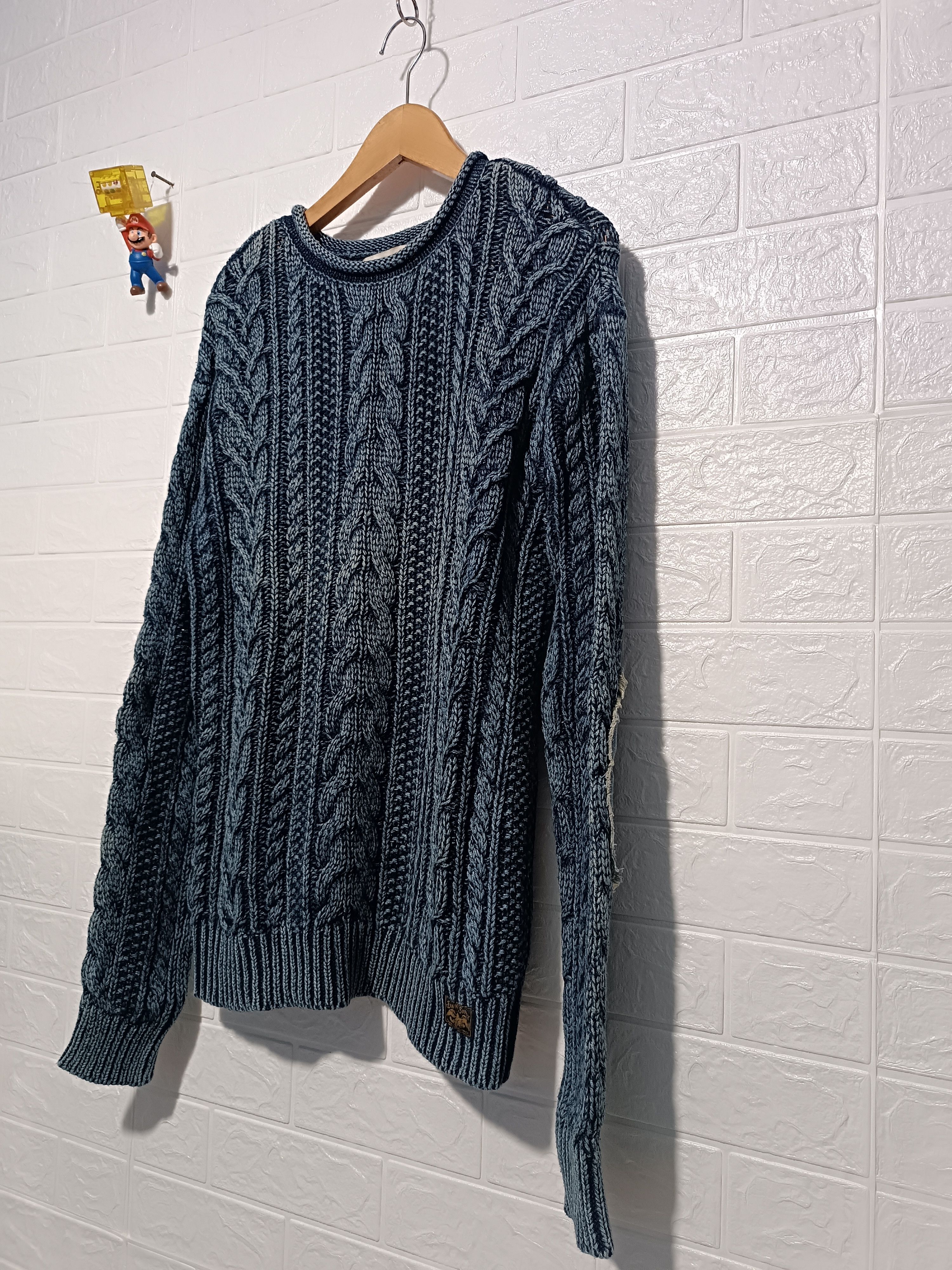 Denim & Supply Ralph Lauren Sweater Knit Indigo Dyed Wash Elbow Patch Denim Size US M / EU 48-50 / 2 - 4 Thumbnail