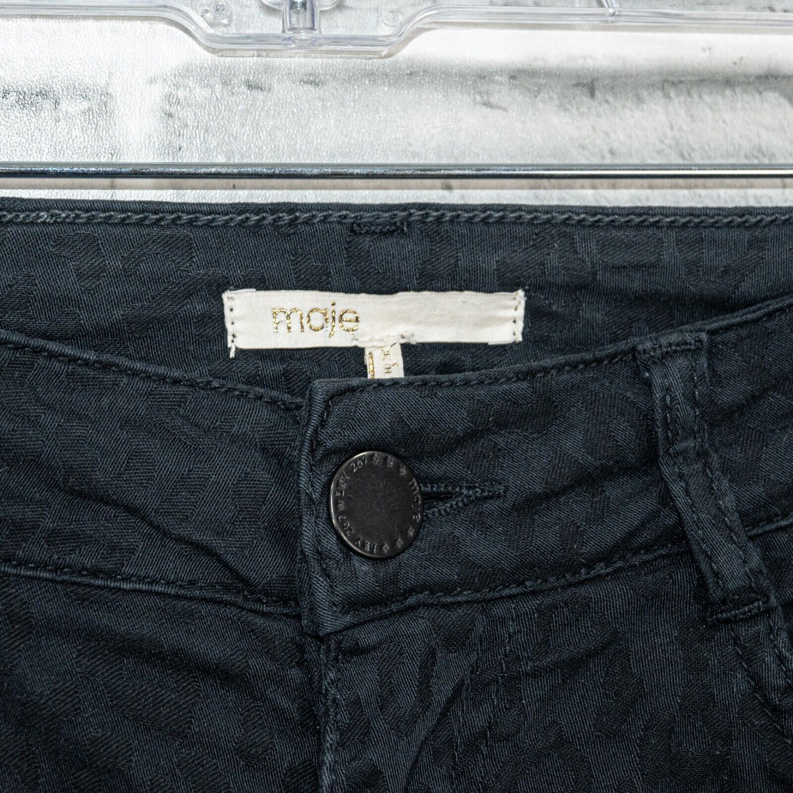 Maje MAJE Black Cheetah print stretch skinny jean pant cotton Size 28" / US 6 / IT 42 - 6 Thumbnail