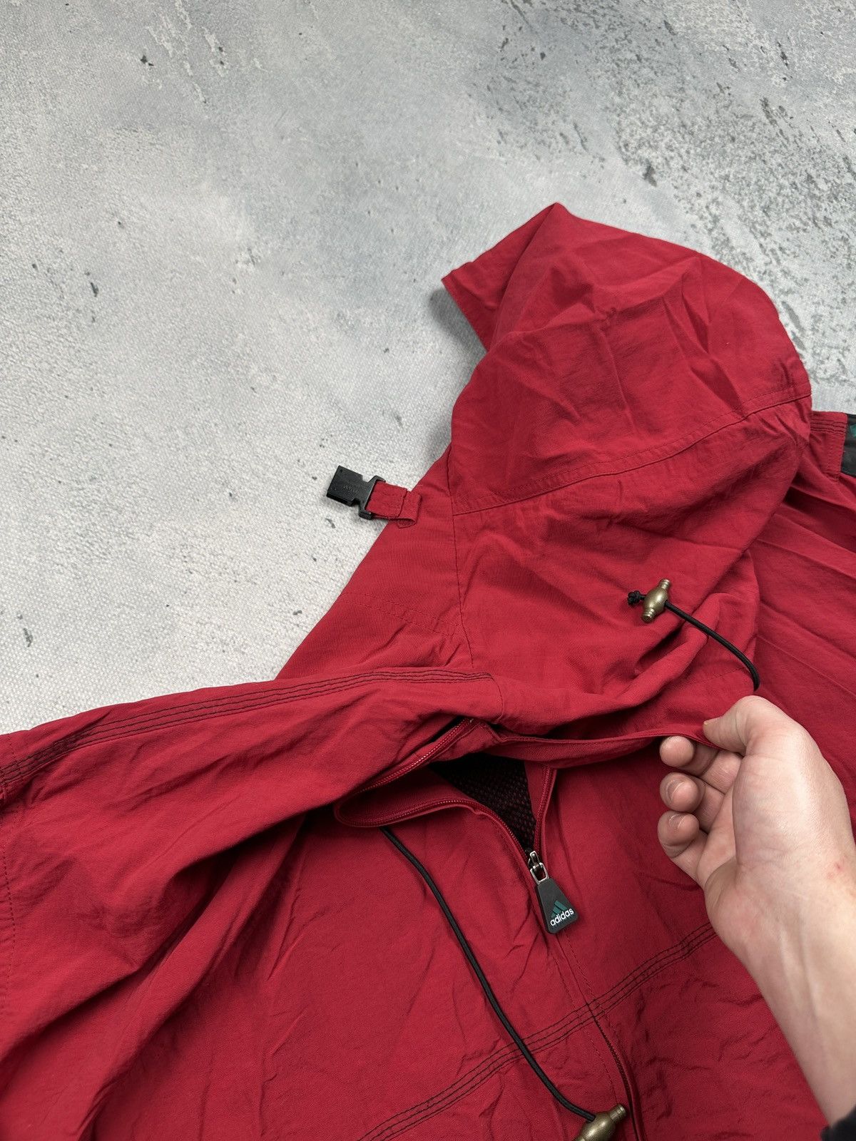 Adidas Vintage Adidas Equipment Red Hooded Windbreaker Jacket 90s Size US XL / EU 56 / 4 - 11 Thumbnail