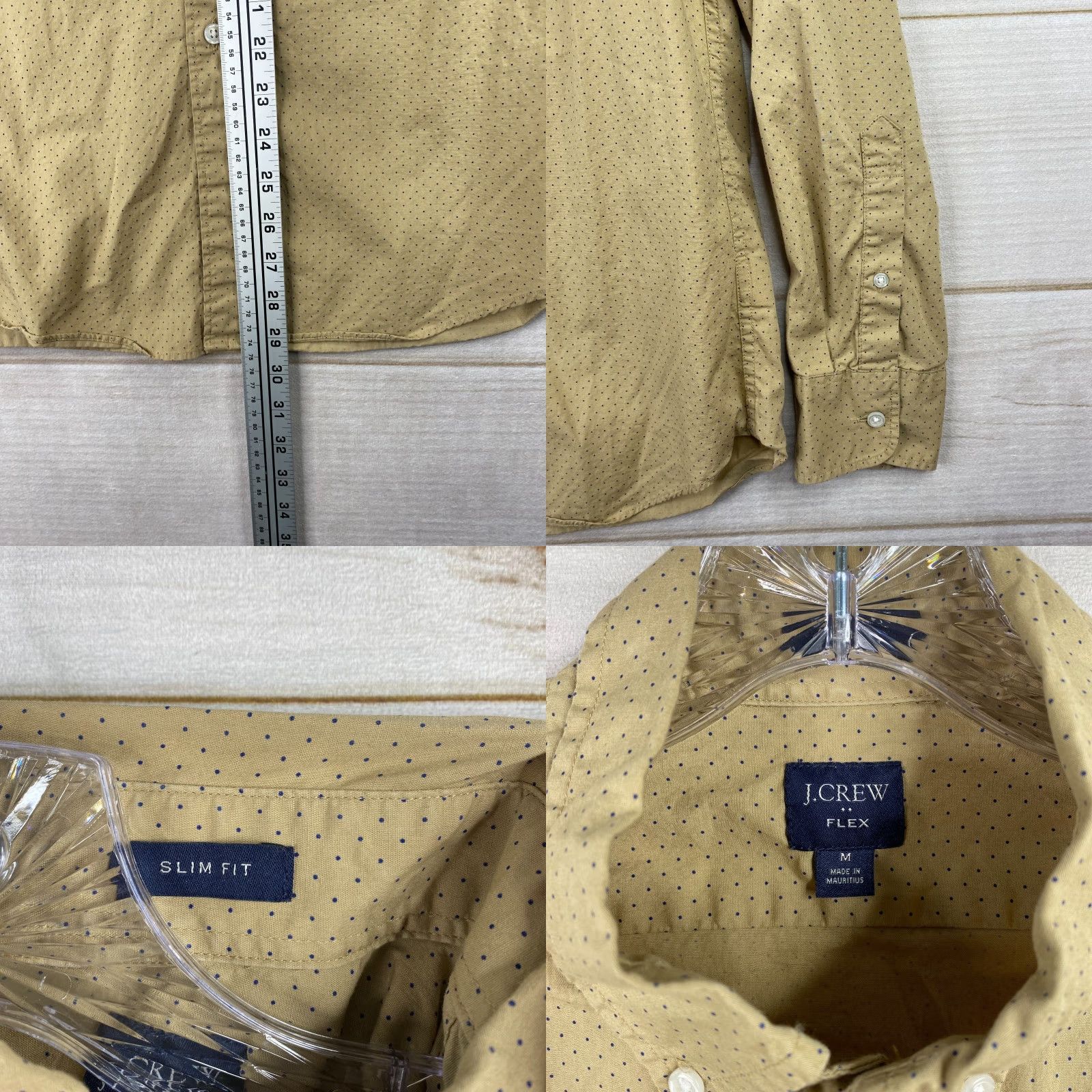J.Crew J.CREW Shirt M Mens Button-Up Classic Tan Polka Dot Long Sleeve Cotton Blend Stretch Fall, Spring, Summer, Winter Men’s Casual Button-Down Size US M / EU 48-50 / 2 - 8 Thumbnail