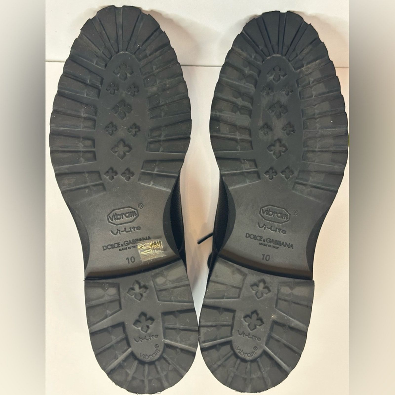Dolce & Gabbana Black Grained Calf-skin Derby Shoes US 10 Lace Vibram Sole Size US 10 / EU 43 - 7 Thumbnail