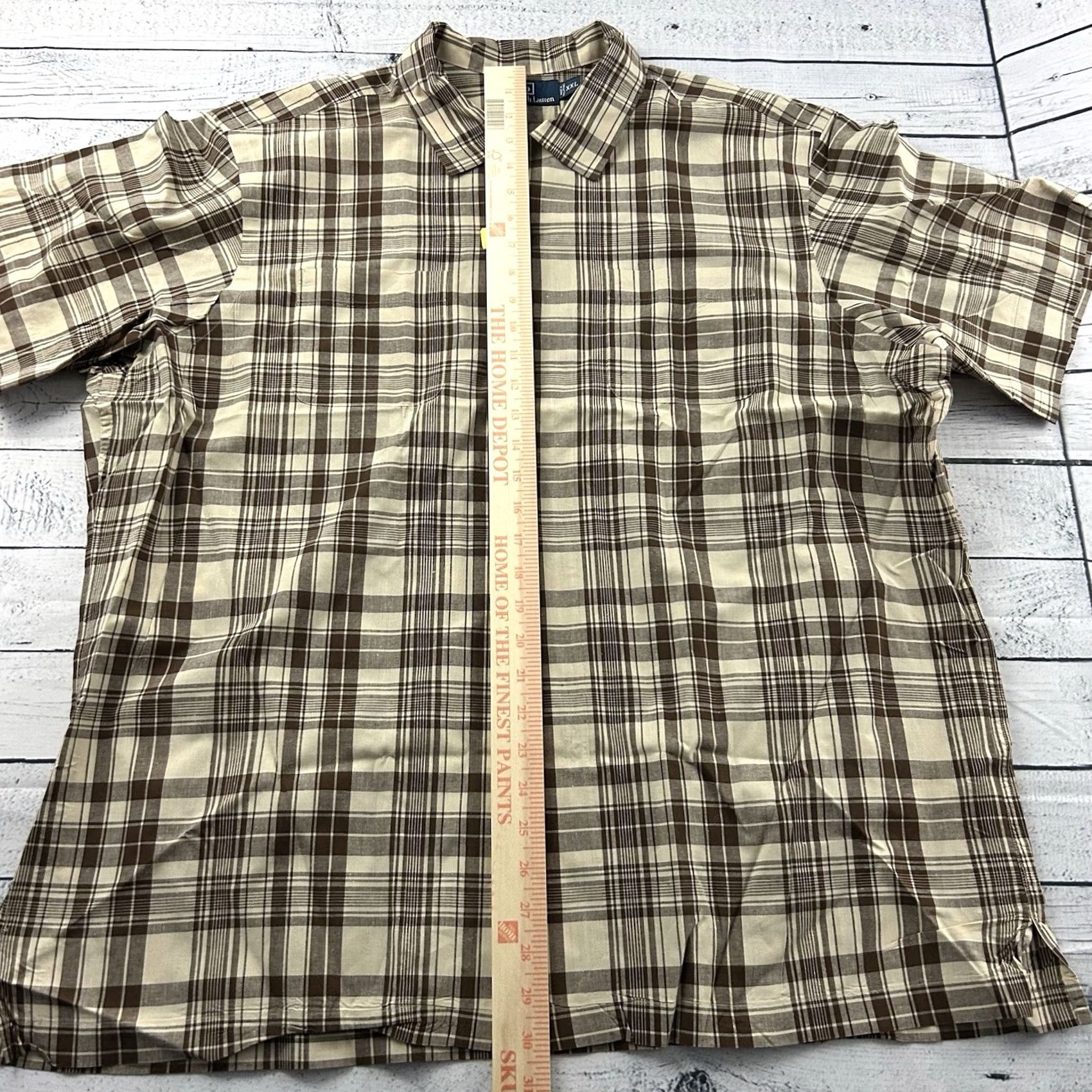 Polo Ralph Lauren Polo Ralph Lauren Shirt Mens 2XL Cotton Linen Short Sleeve Plaid Button Front Men Size US XXL / EU 58 / 5 - 4 Thumbnail