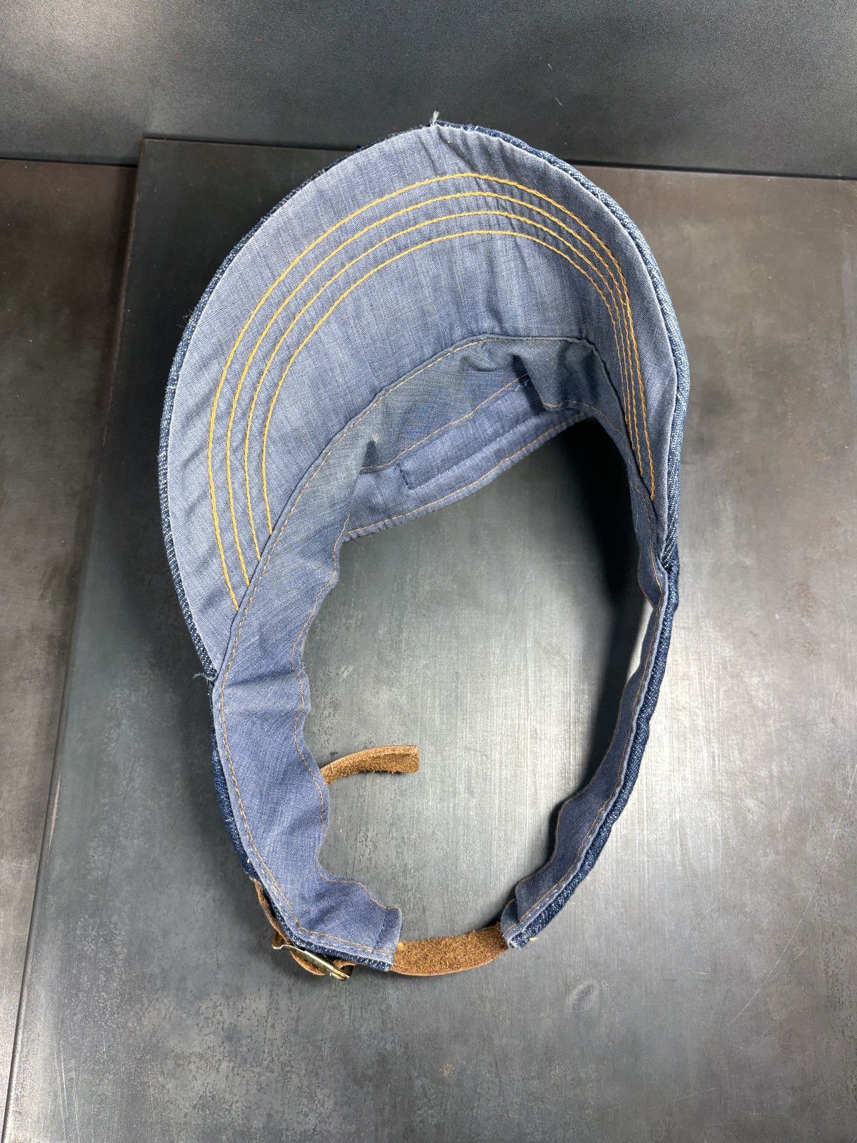 Levi's 1970s Levi's Orange Tab Hat 70s Vintage Dark Denim Visor Cap Size ONE SIZE - 17 Thumbnail