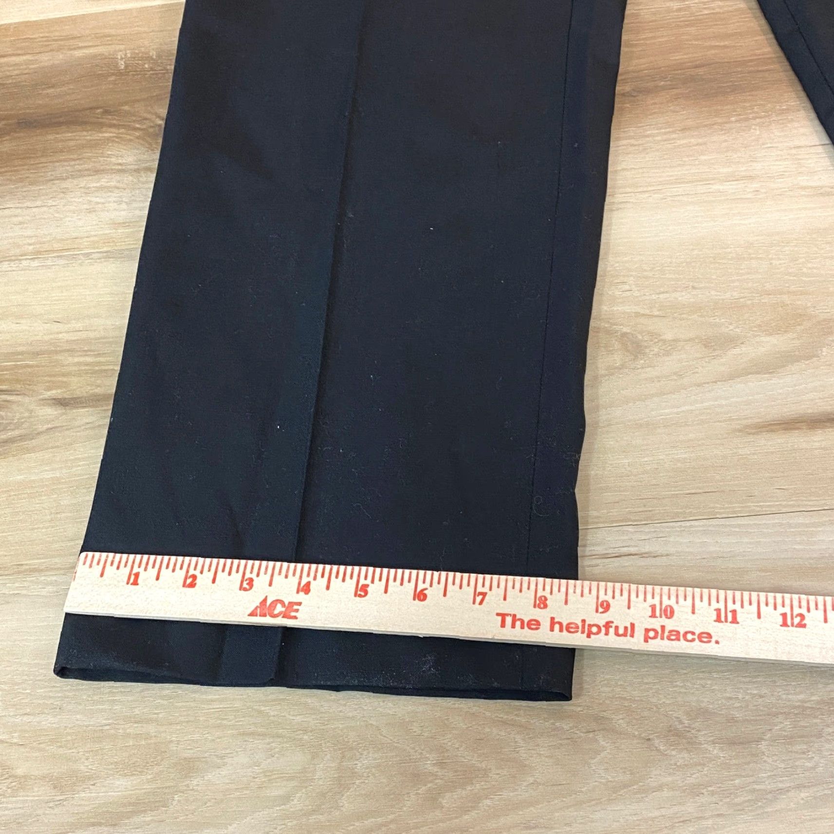 Lands' End Lands' End Mens Dress Pants Black Wool Blend Flat Front 34x29 Classic Straight Leg Formal Trousers Size 34R - 6 Thumbnail