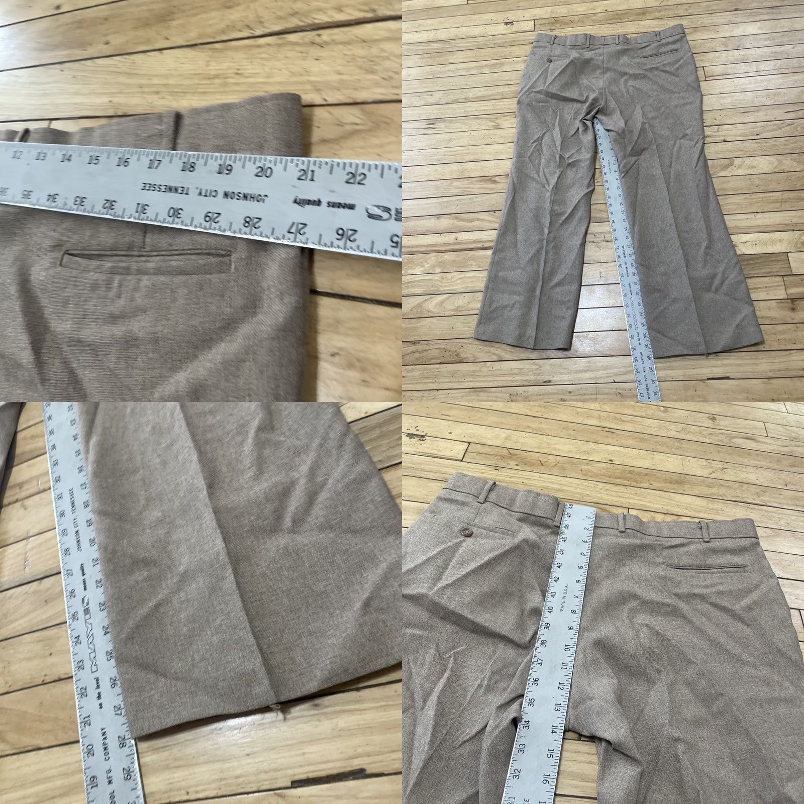 Levi's VINTAGE Levi's Action Slacks Pants Men 40x28 Brown STA-PREST Flat Wide Trousers Karriere Size US 36 / EU 52 - 8 Thumbnail