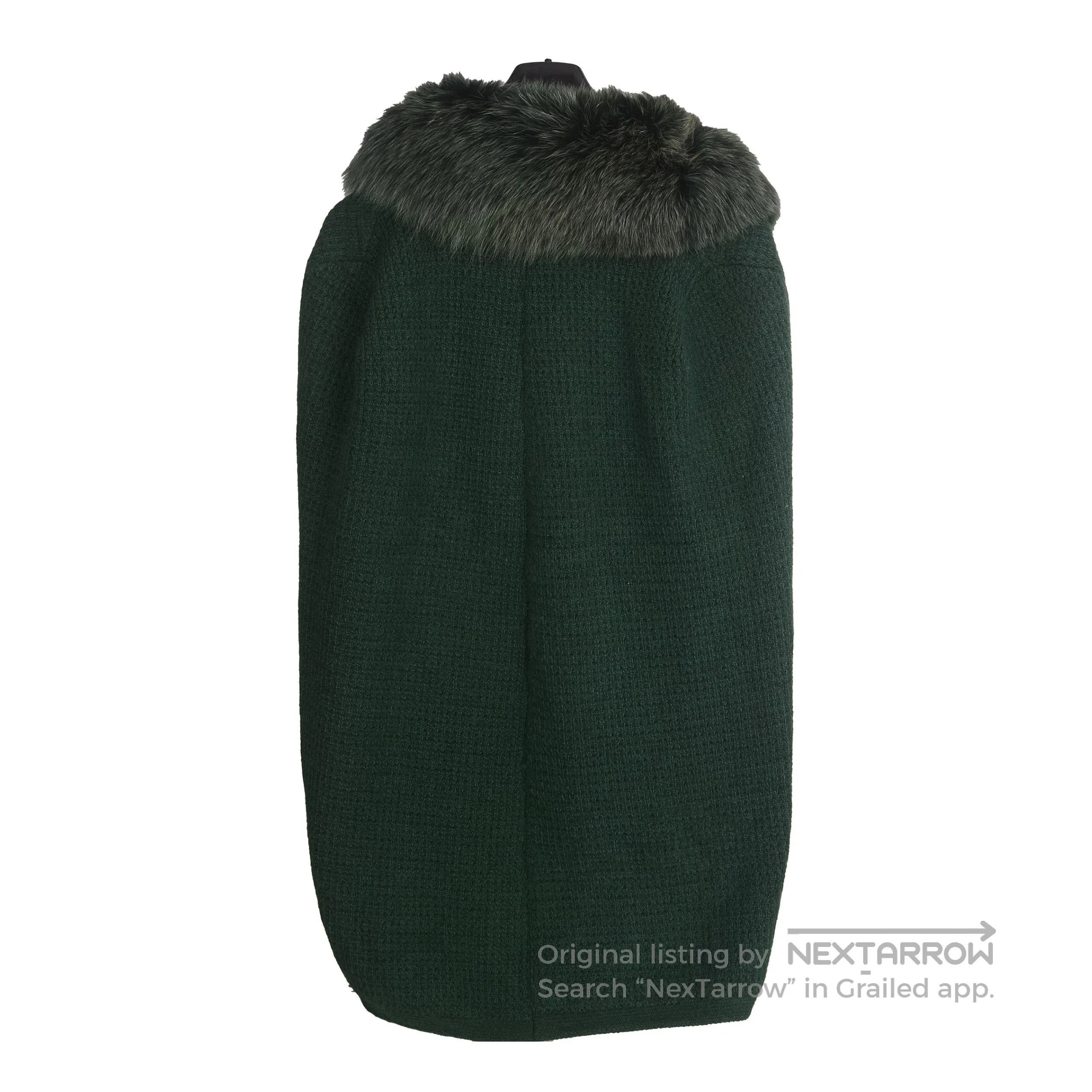 Saint Laurent Paris Saint Laurent Green Fur Collar Coat. Size M / US 6-8 / IT 42-44 - 1 Thumbnail