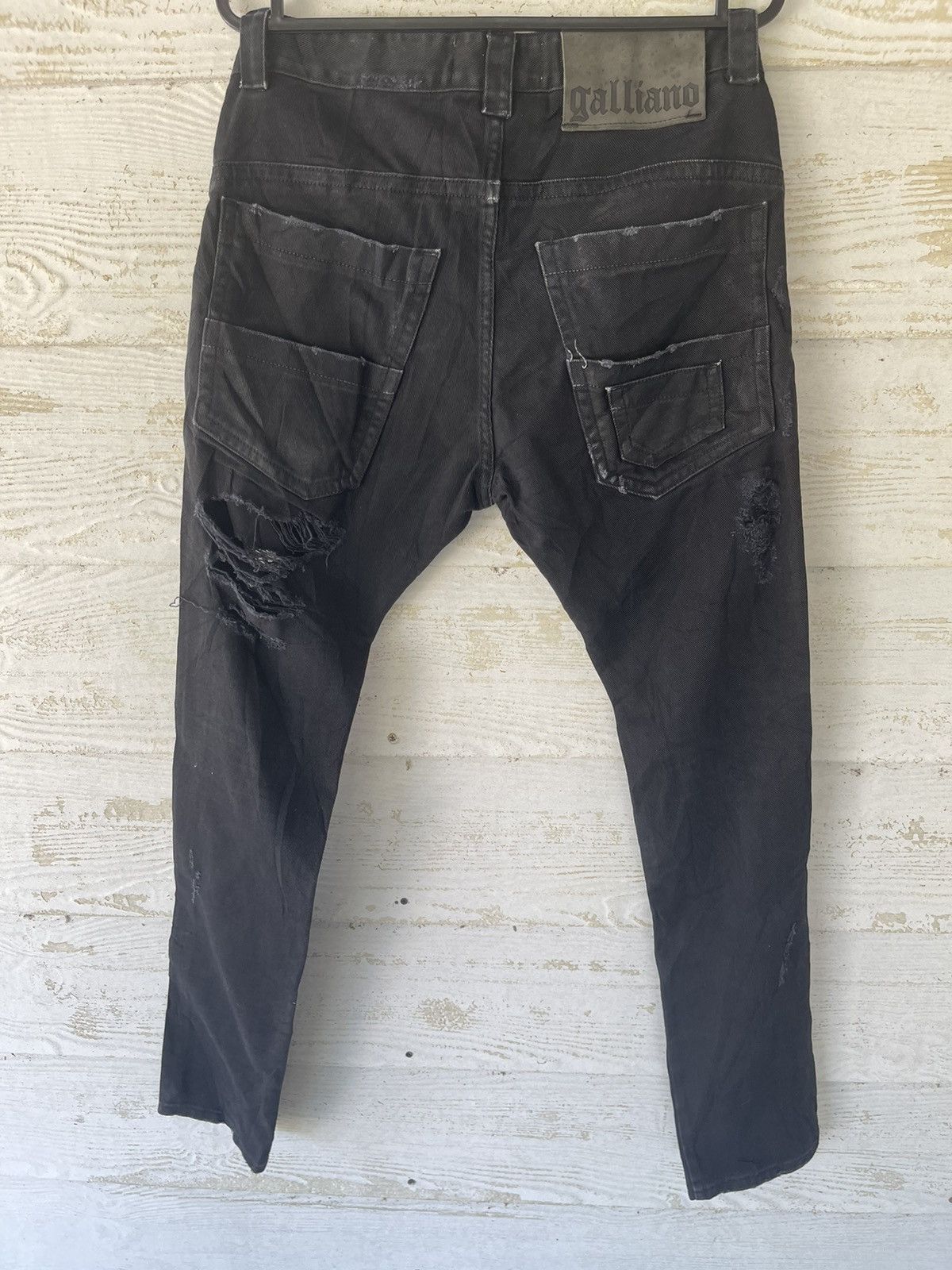 John Galliano 🔥RARE🔥JOHN GALLIANO DENIM DESTRESS BLACK ITALY Size US 31 - 4 Thumbnail