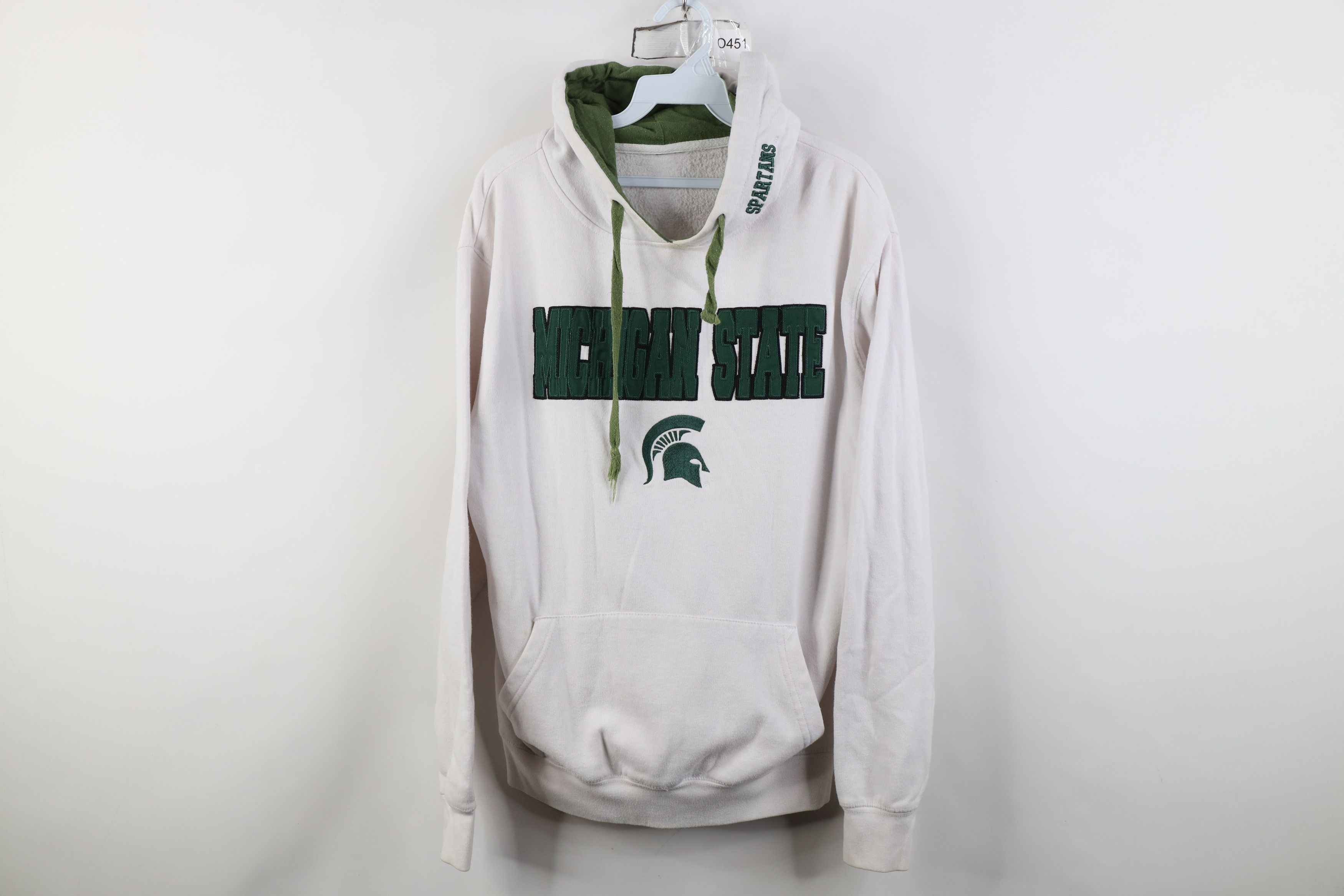 Vintage Vintage 90s Y2K Michigan State University Hoodie White Size US M / EU 48-50 / 2 - 1 Thumbnail