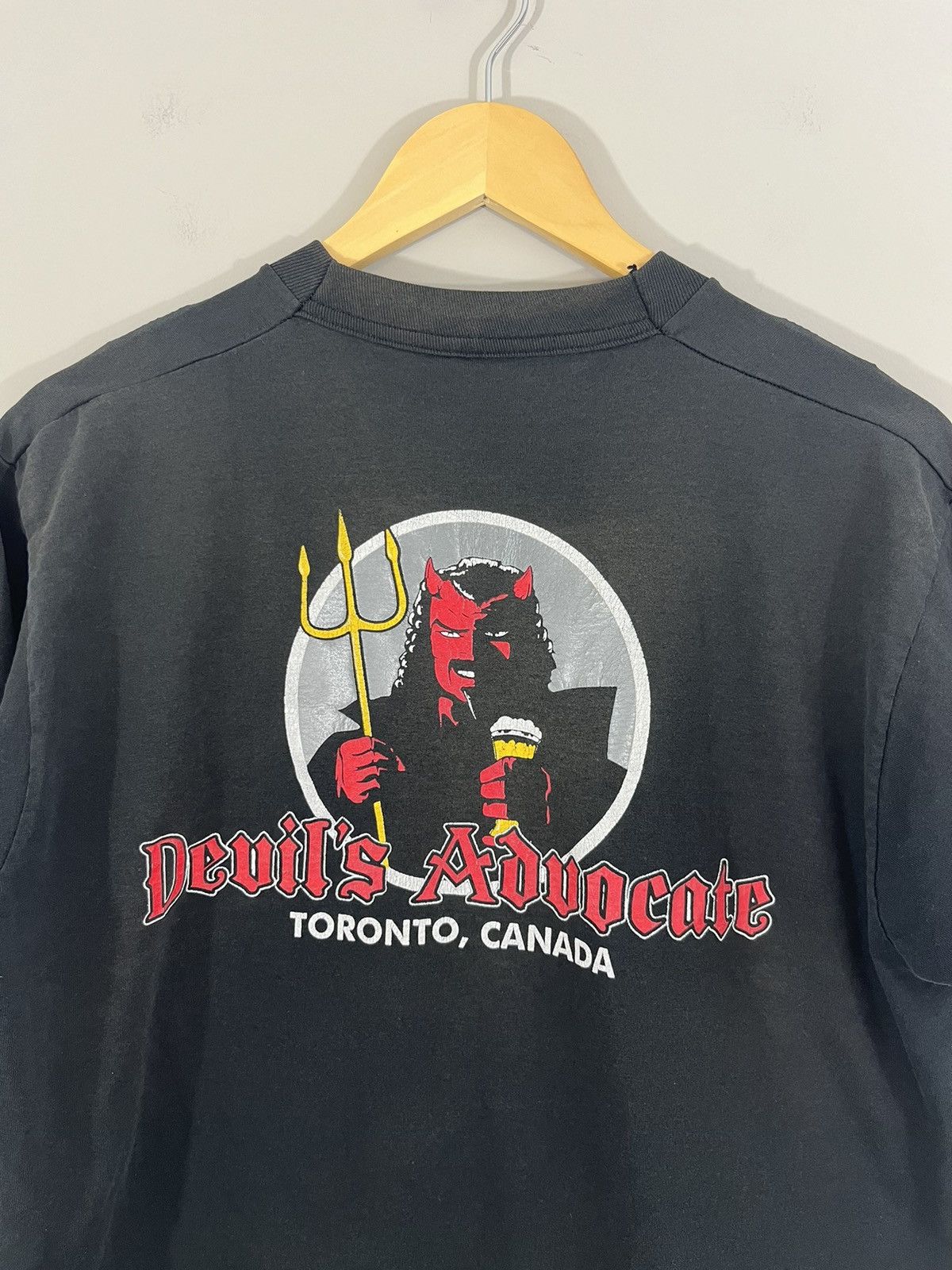 Vintage Single Stitch DEVILS ADVOCATE Paper Thin Beer Tee Size US L / EU 52-54 / 3 - 4 Thumbnail