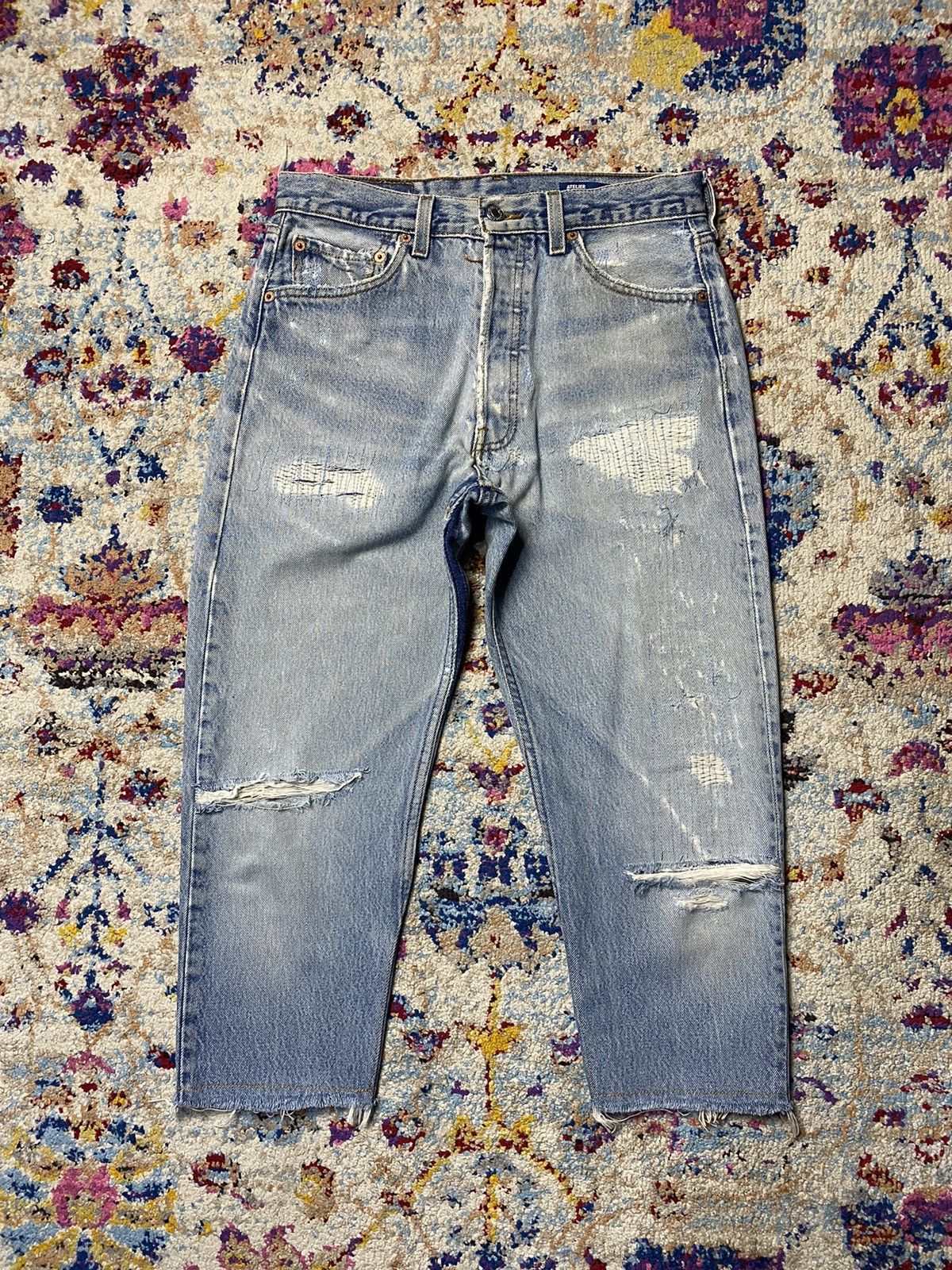 Atelier & Repairs × Levi's Atelier & Repairs Levi's 501 Rework Distressed Crop Shorts Size US 30 / EU 46 - 1 Thumbnail
