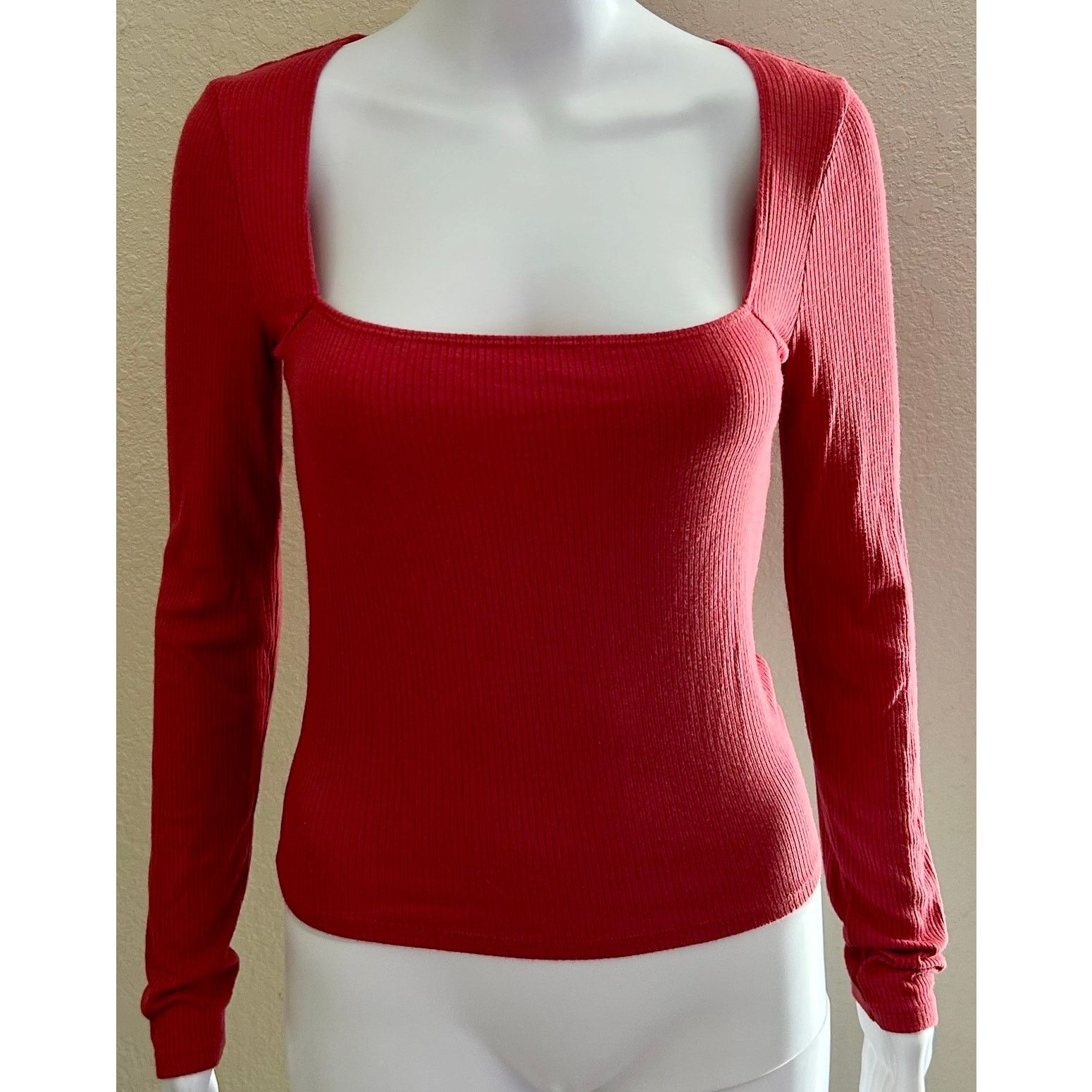 Forever 21 Forever 21 | Women's Square Neck Long Sleeve Top | Large Size L / US 10 / IT 46 - 1 Thumbnail