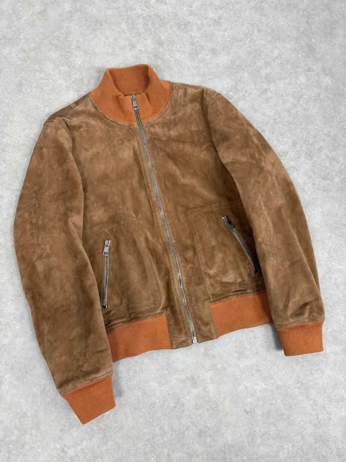 Gucci 2000s Gucci Brown Suede Leather Bomber Jacket Size US L / EU 52-54 / 3 - 4 Thumbnail