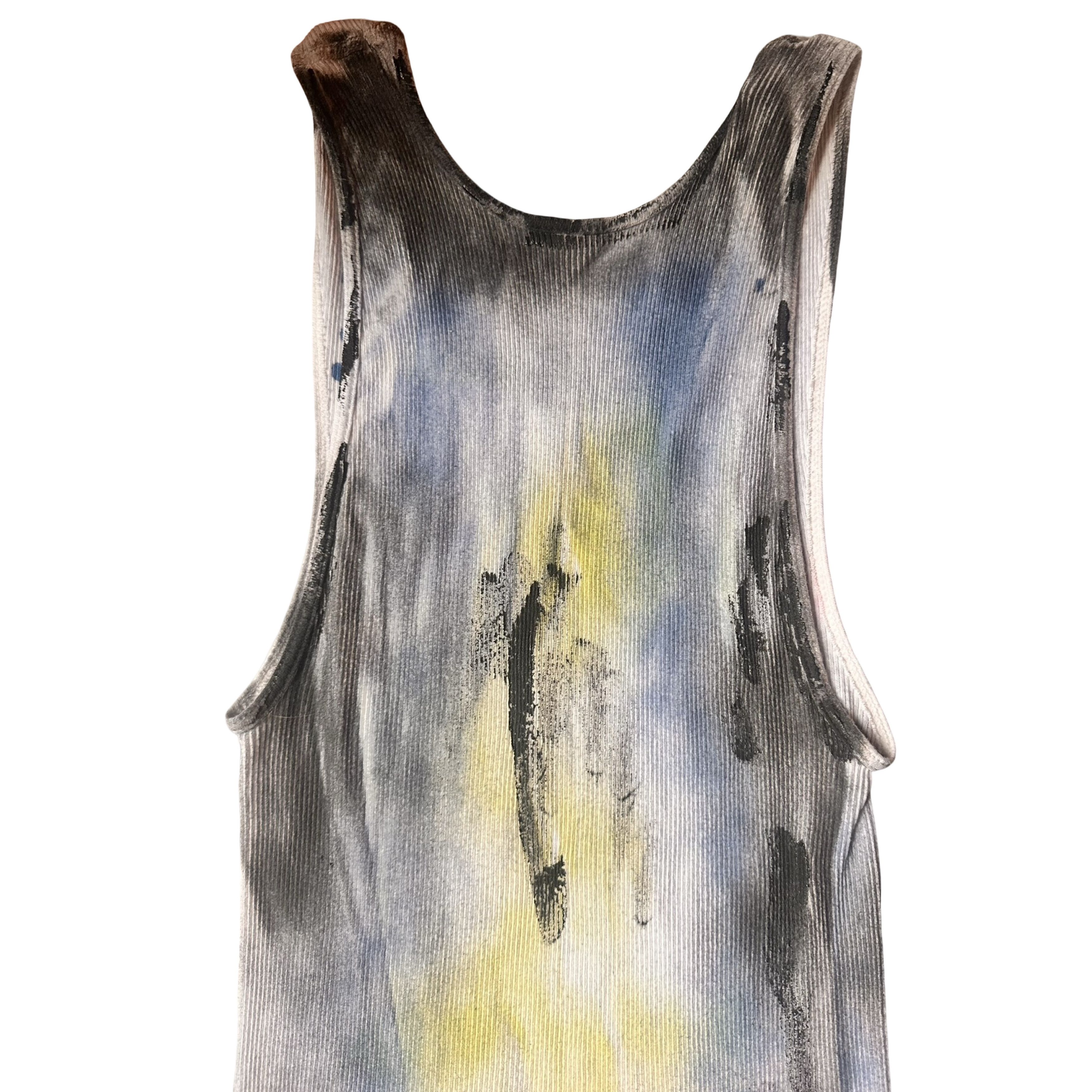 Hanes 'Atmos' White Blue/Yellow Graphic Print Tank Top - Large Size US L / EU 52-54 / 3 - 9 Thumbnail