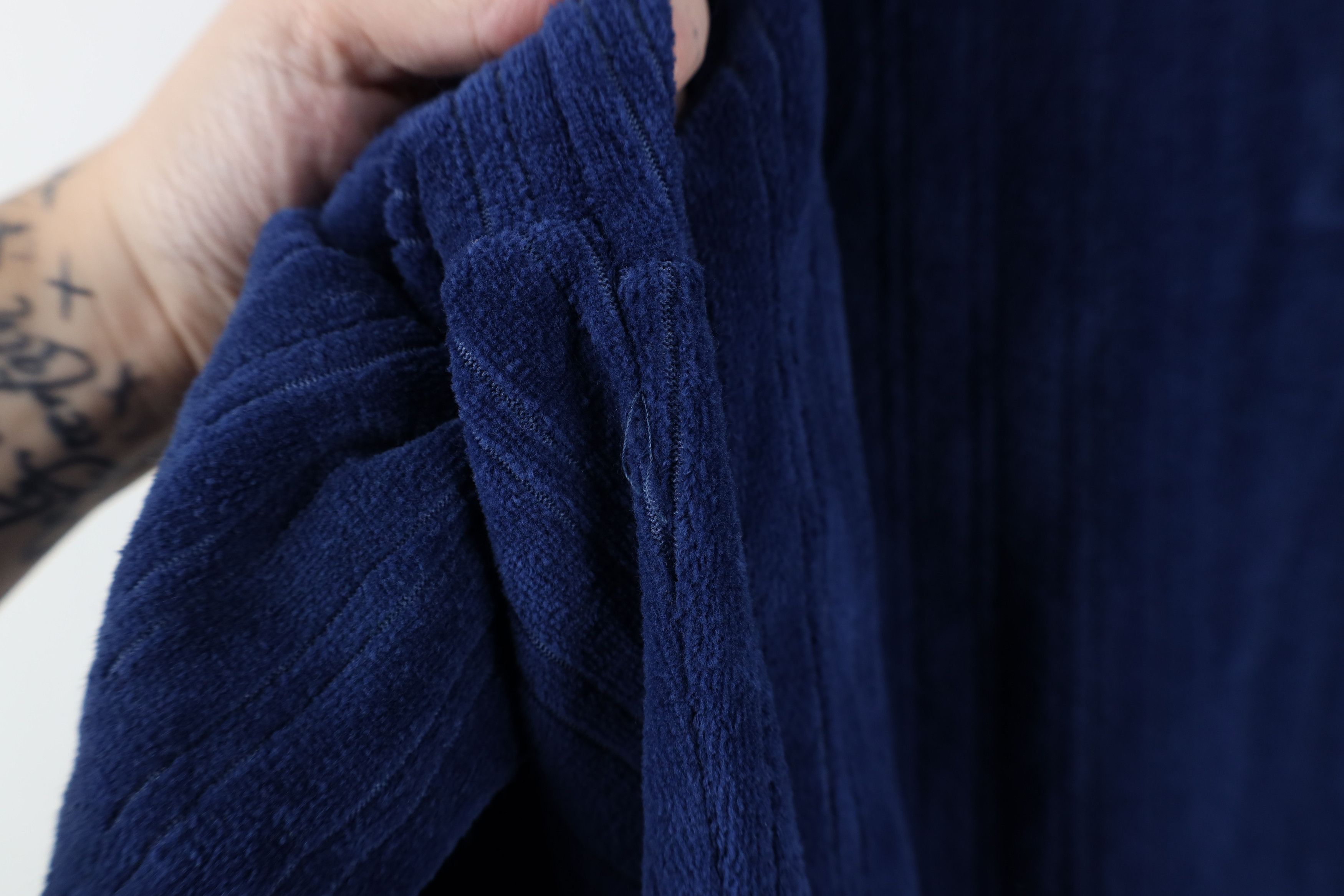Vintage Vintage 70s Streetwear Ribbed Velour Commando Polo Blue Size US L / EU 52-54 / 3 - 12 Thumbnail