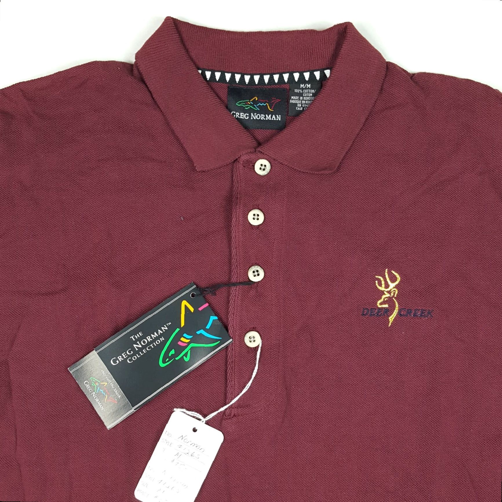 Reebok VTG 90s Greg Norman Golf Men's Size Medium Reebok Short Sleeve Maroon Polo Shirt Size US M / EU 48-50 / 2 - 2 Thumbnail