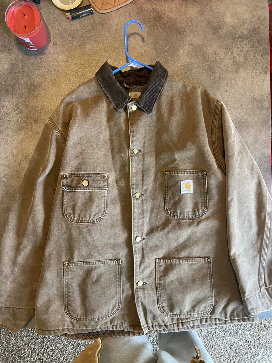 Carhartt × Vintage Vtg Carhartt Brown Blanket Lined Work Jacket Size US XL / EU 56 / 4 - 1 Thumbnail