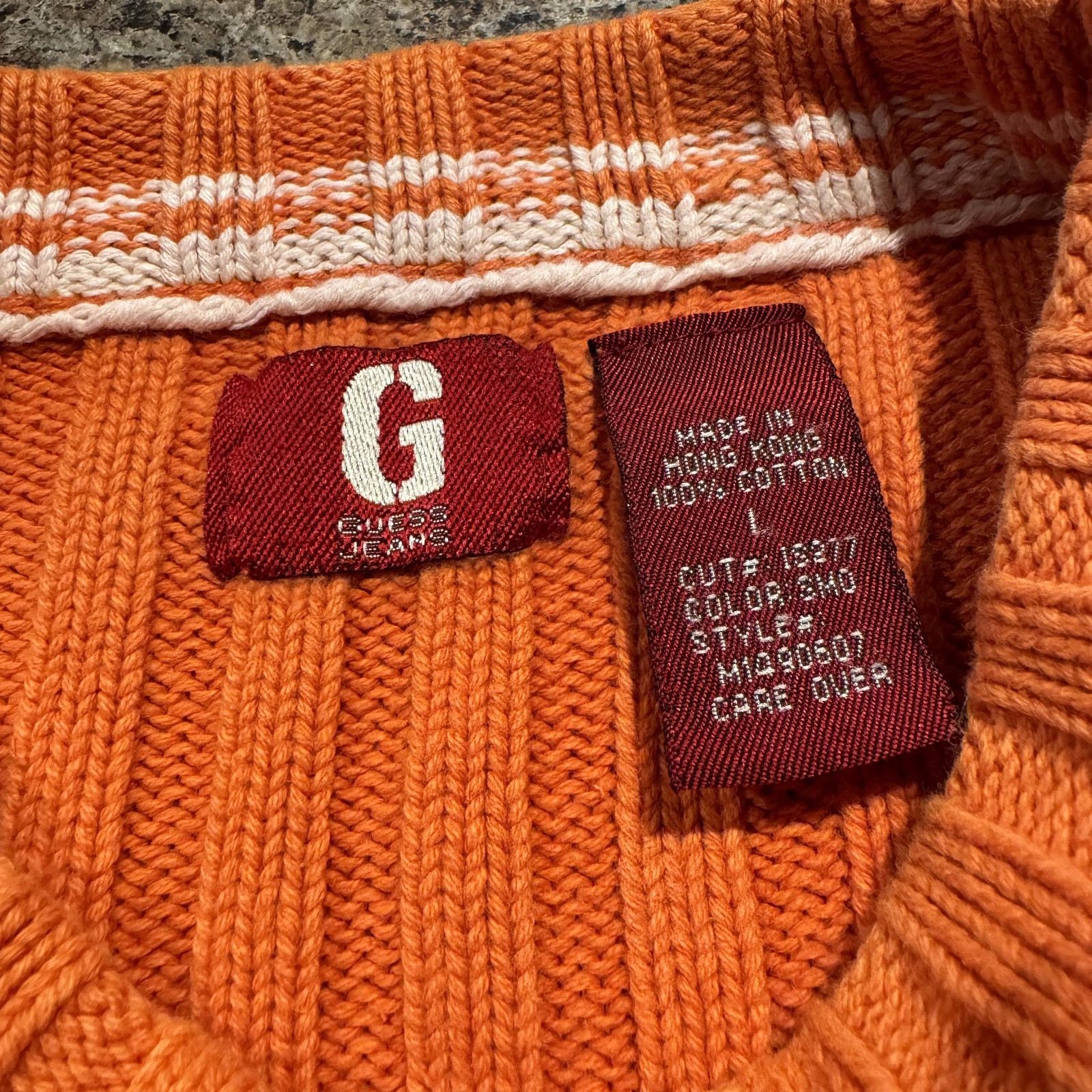 Guess Vintage Guess Sweater Y2K Skater Cable Knit Crewneck Large Size US L / EU 52-54 / 3 - 4 Thumbnail