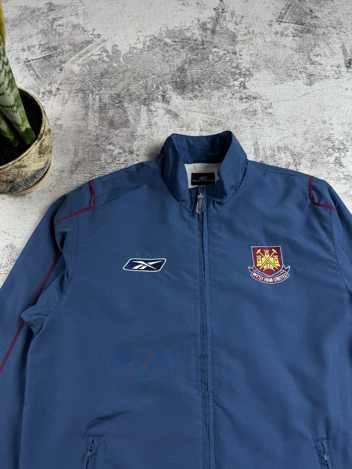 Reebok West Ham 2005 2007 Football Soccer Light Track Suit Pants Jacket Windbreaker Size US S / EU 44-46 / 1 - 10 Thumbnail