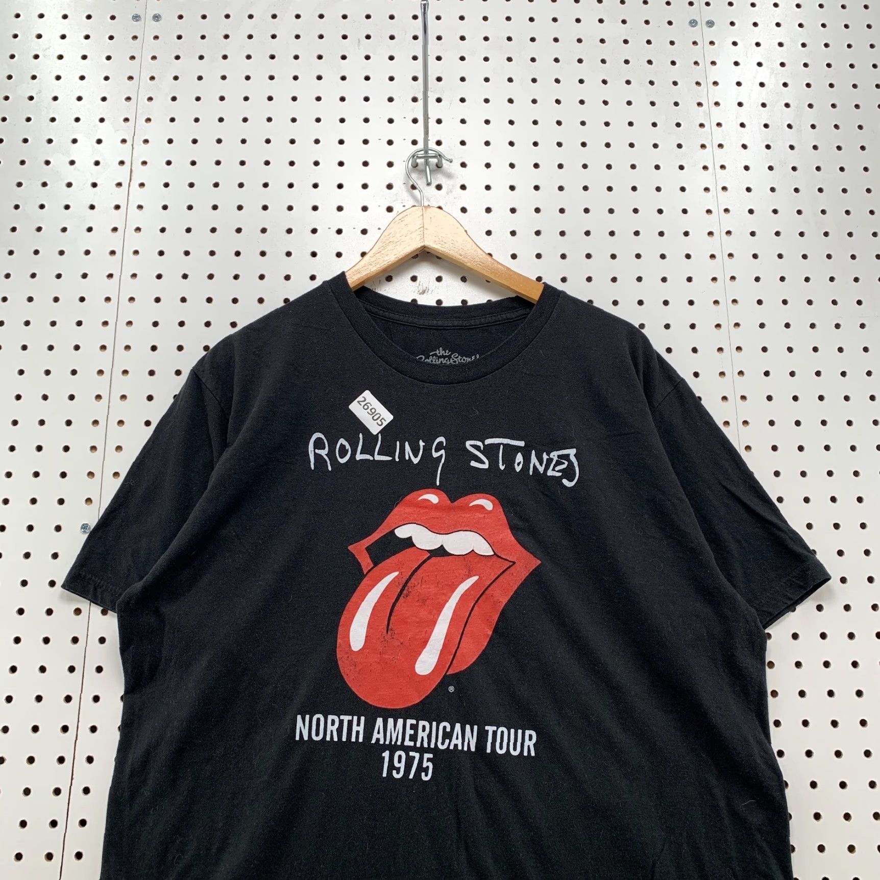 Vintage VINTAGE The Rolling Stones Shirt XL Black 1975 North American Tour Music Band Unisex Adults 24x29.5 Crew Neck Short Sleeve Cotton, Cotton Blend Mens Size US XL / EU 56 / 4 - 2 Thumbnail