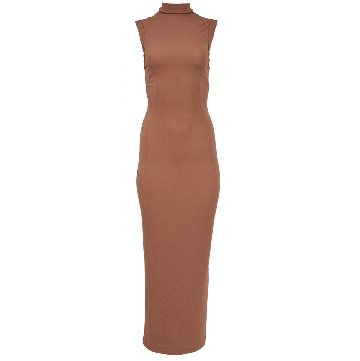 Dolce & Gabbana Dolce & Gabbana Beige Sleeveless Turtleneck Bodycon Dress Size S / US 4 / IT 40 - 1 Thumbnail