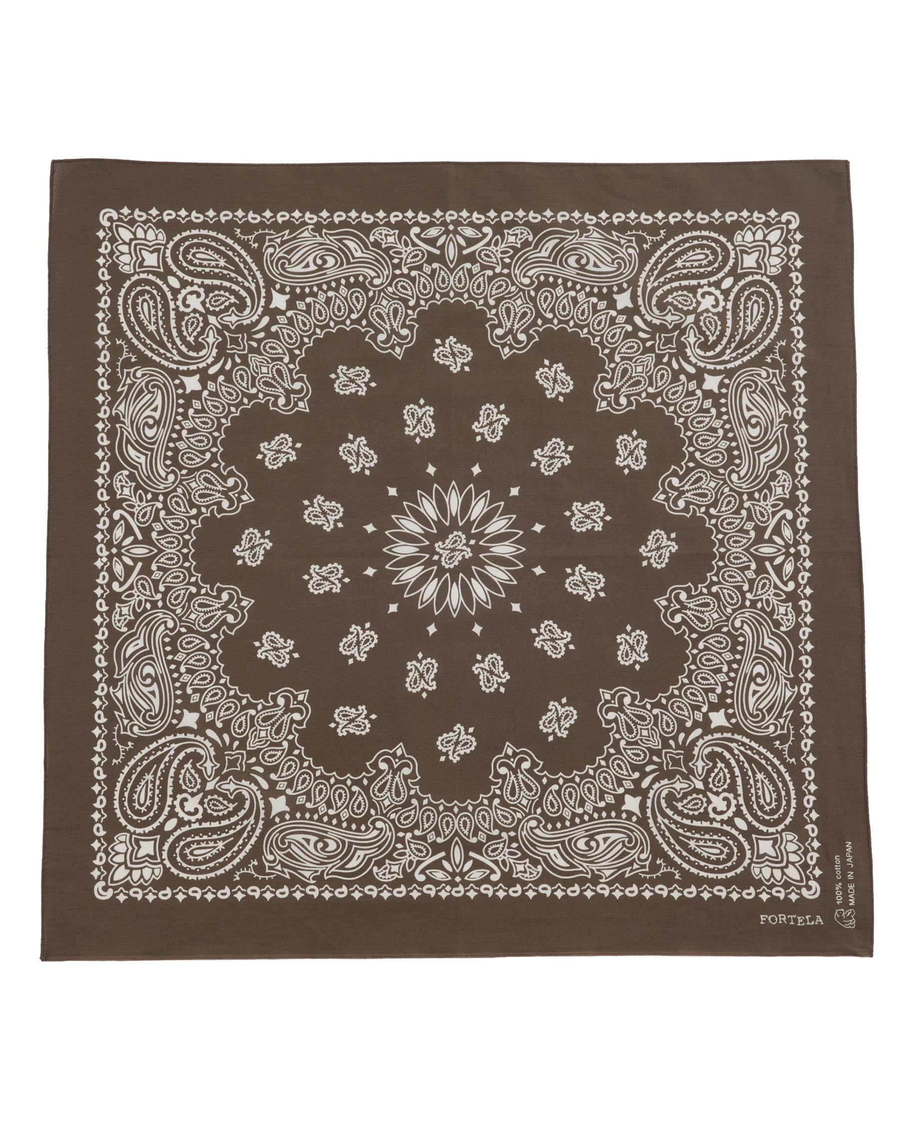Italian Designers Fortela Paisley Bandana Brown Grailed