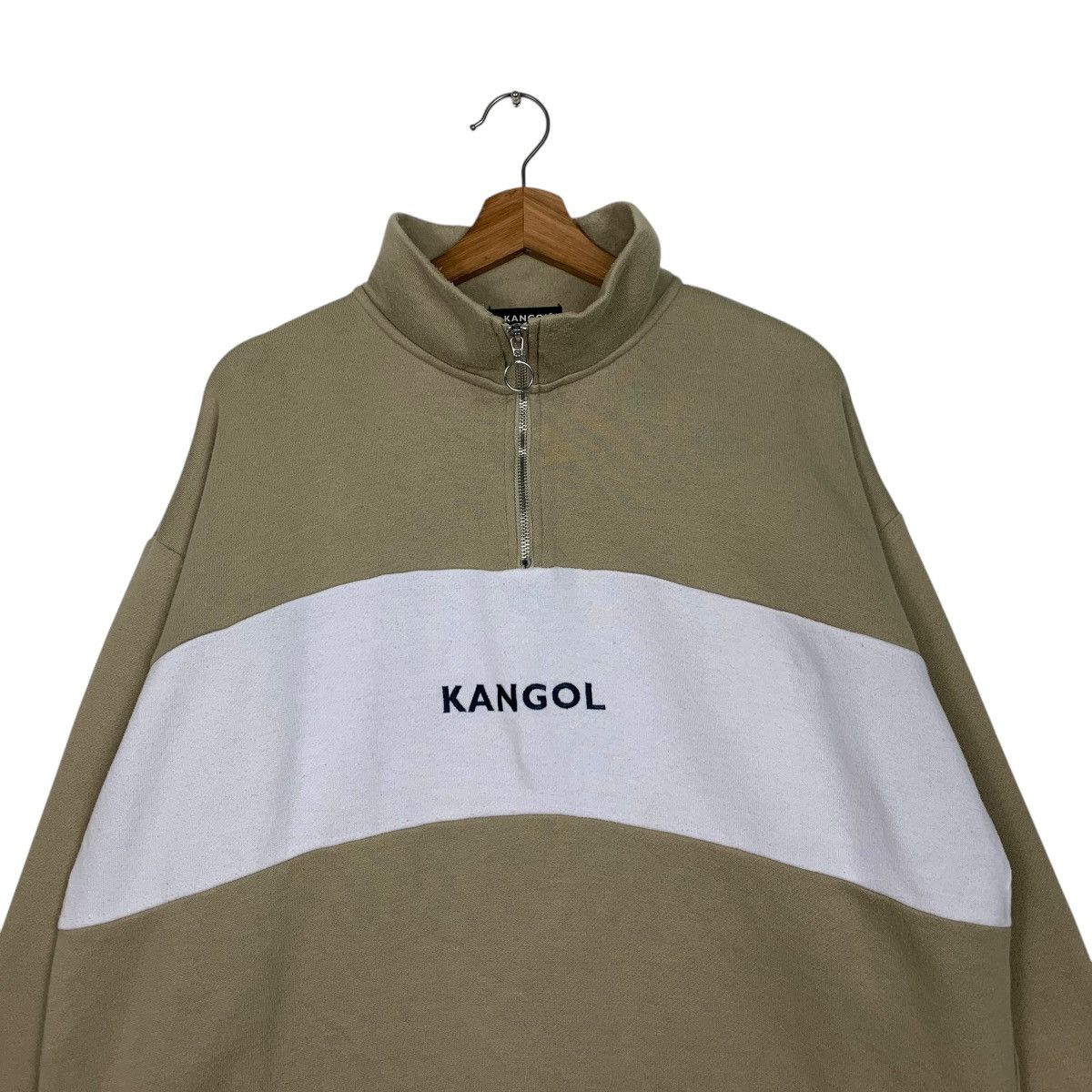 Kangol KANGOL Half Zip Colorblock Oversized Sweatshirt #1561-C70 Size US M / EU 48-50 / 2 - 2 Thumbnail