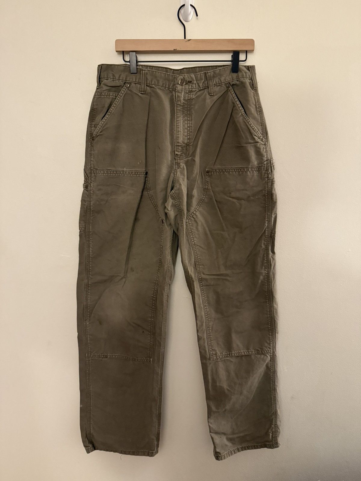 Carhartt Vintage 90s Carhartt Double Knee Green Size US 33 - 1 Thumbnail