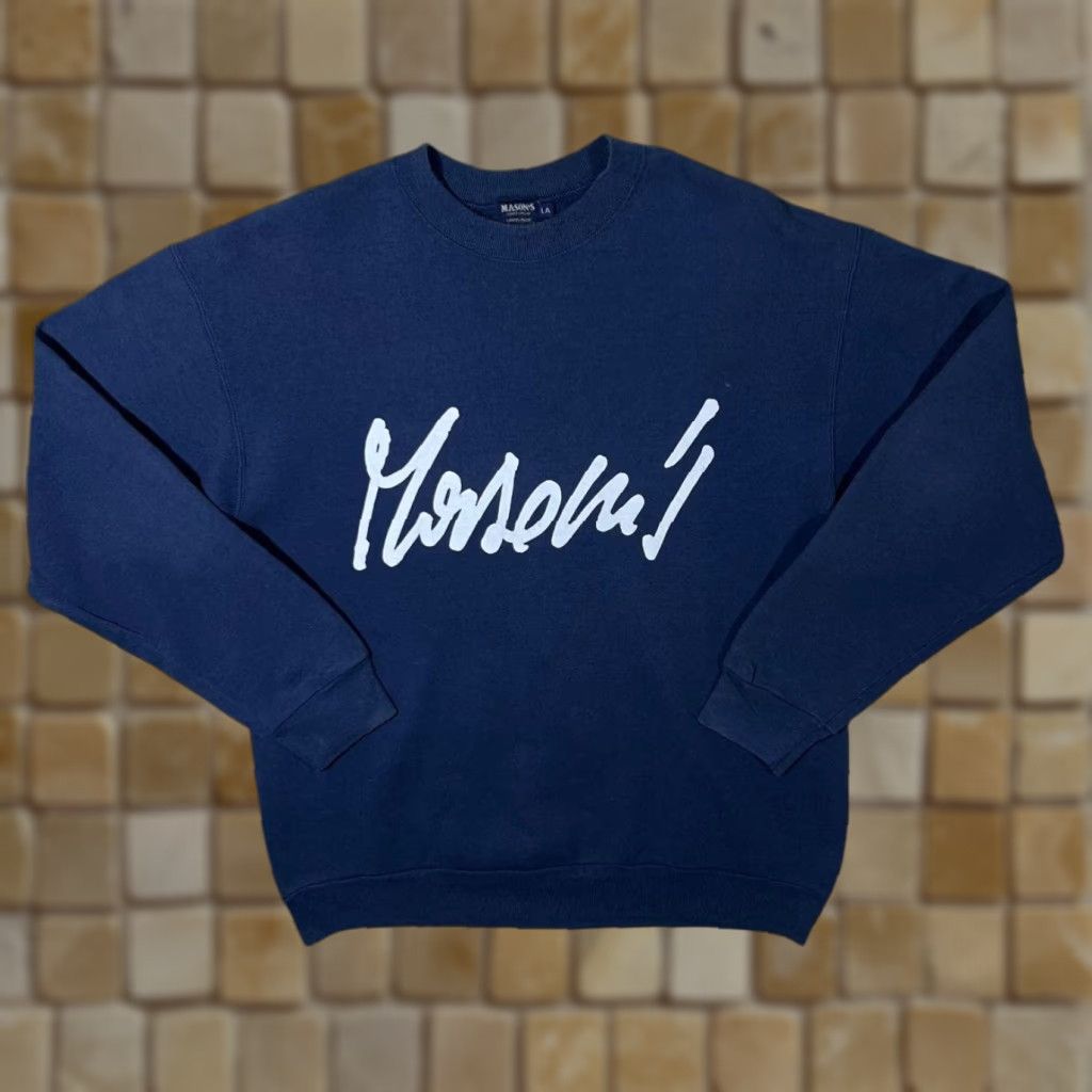 Mason's VINTAGE Mason's Sportswear Union Made Spellout Graphic Crewneck Sweatshirt Navy L Adults Mens Size US L / EU 52-54 / 3 - 1 Thumbnail