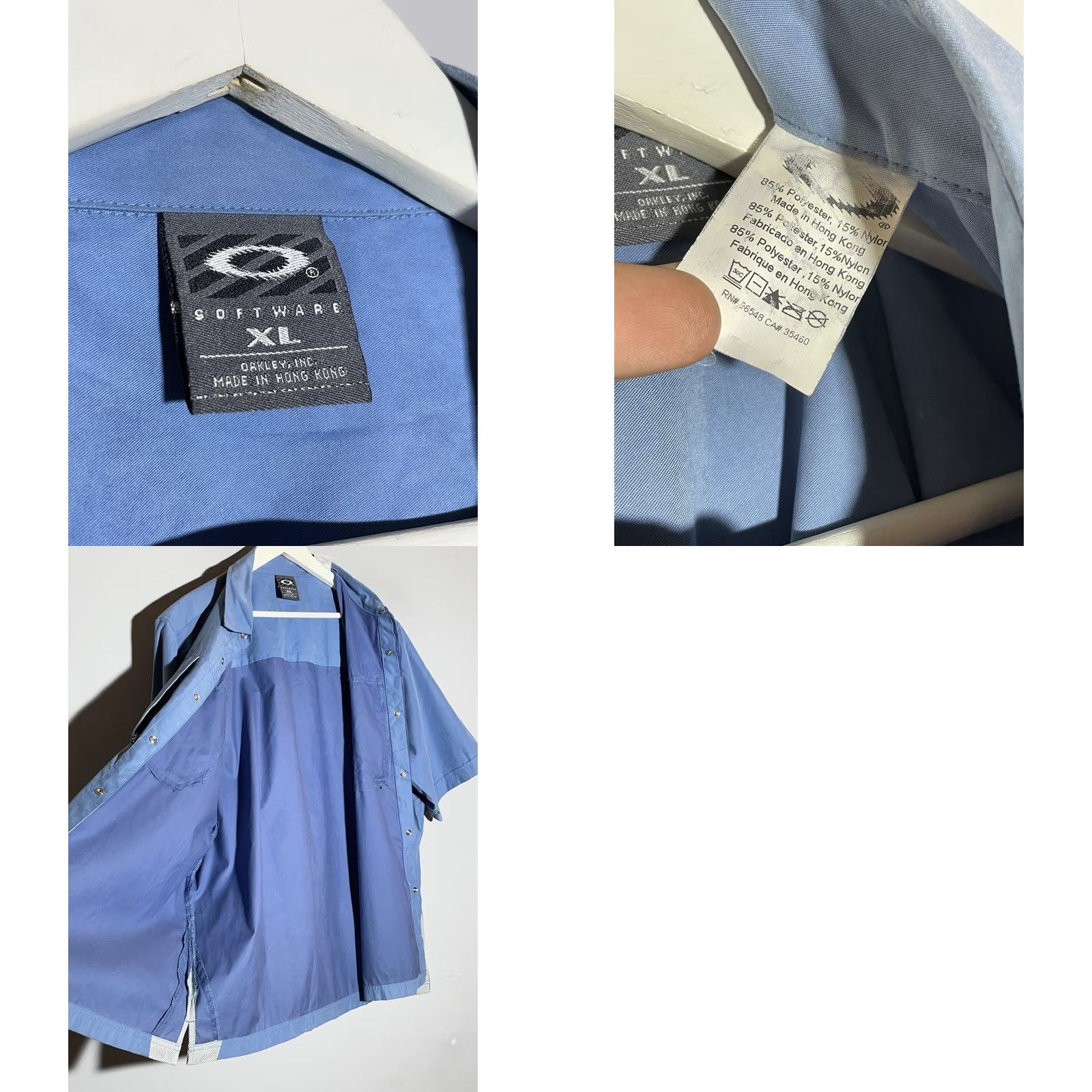 Oakley Oakley Men’s Blue T-Shirt Shirt XL Short Sleeve Button Logo Zipper 90s Vintage Streetwear Size US XL / EU 56 / 4 - 10 Thumbnail
