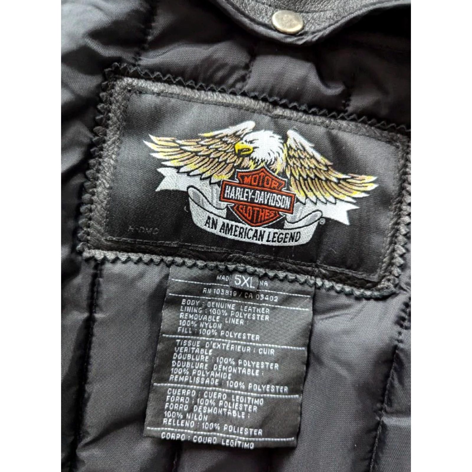 Harley Davidson VINTAGE Harley-Davidson Motorcycle Jacket 5XL Black Leather Cowhide Men 58-60 Chest Vented Front Back Zips 90s Y2K MENS 5XL Size US XXL / EU 58 / 5 - 4 Thumbnail