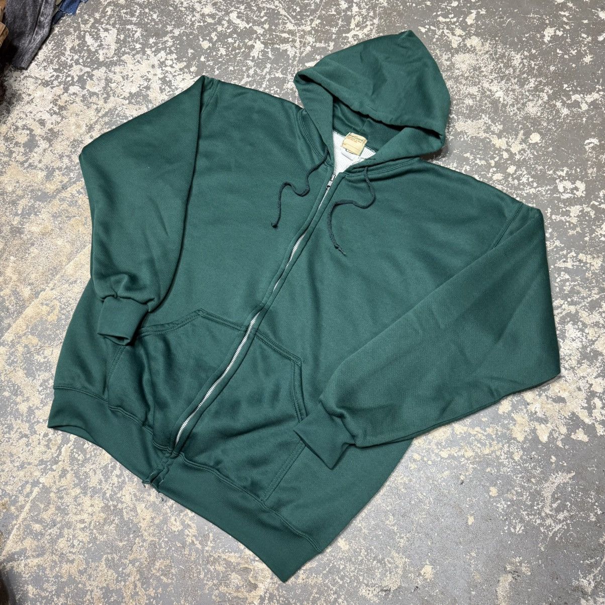 Vintage Vintage Wear Guard Green Waffle Insulated Thermal Zip Hoodie Size US XL / EU 56 / 4 - 2 Thumbnail