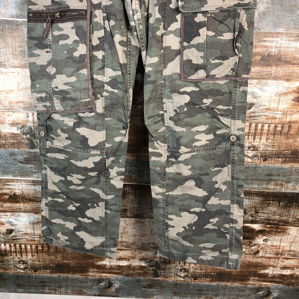 Japanese Brand DL Rush Hour Camo Green Cargo Multipocket Pants #C212 Size US 34 / EU 50 - 6 Thumbnail
