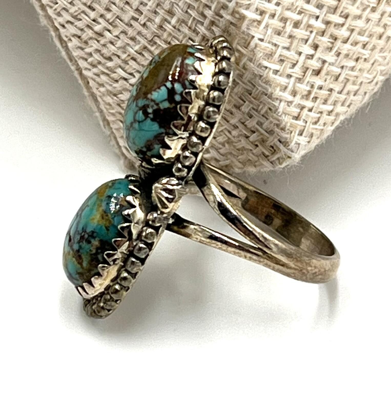 Other Sterling Silver Royston Turquoise Granule Framed Ring Size ONE SIZE - 2 Thumbnail