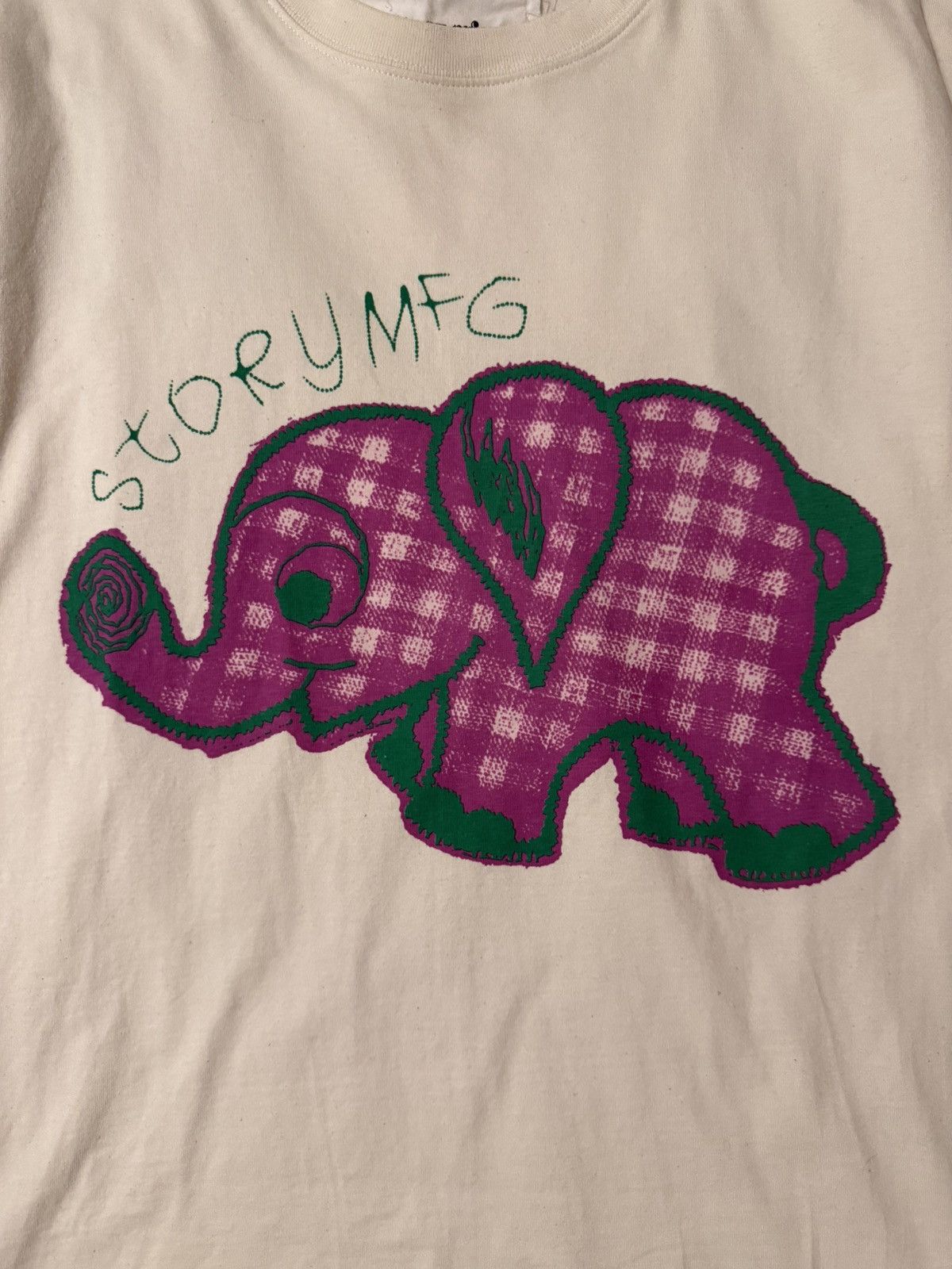 Story Mfg. Story mfg Ecru grateful elephant tee Size US L / EU 52-54 / 3 - 3 Thumbnail