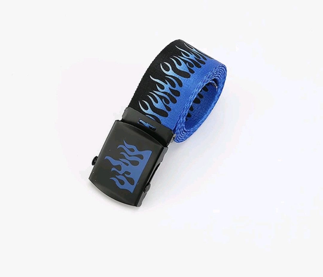 Japanese Brand 💥Flame pattern blue colour harajuku streetwear belt Size ONE SIZE - 1 Preview