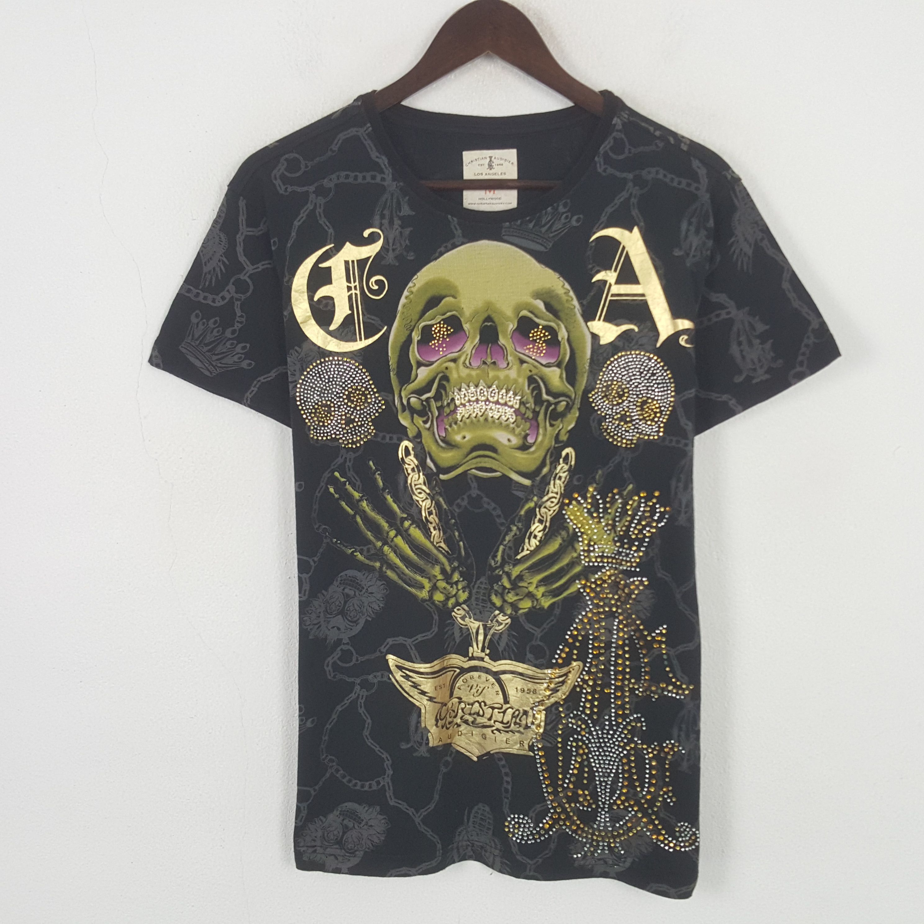 Christian Audigier Vintage Christian Audigier Los Angeles Overprinted Tshirt Size US M / EU 48-50 / 2 - 3 Thumbnail