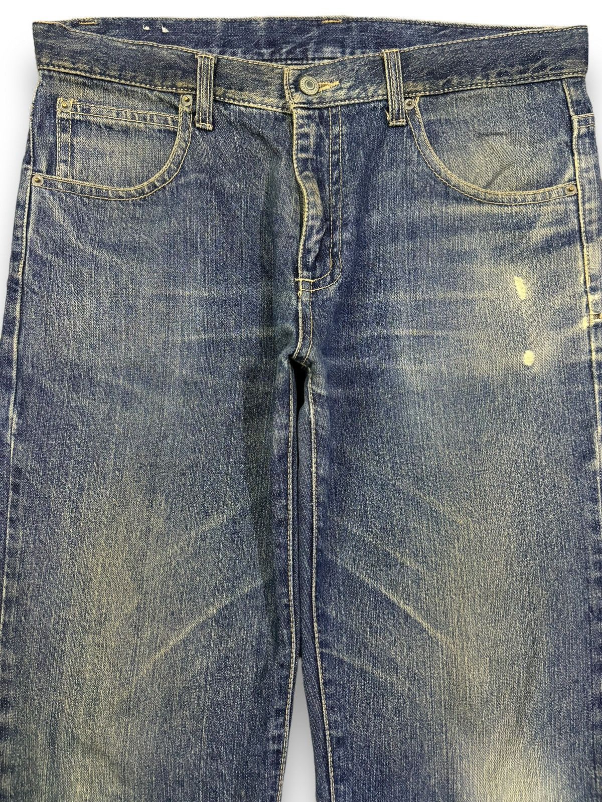 Japanese Brand Vintage Japanese Brand Blue Washed Loose Fit Ripped Jeans Size US 34 / EU 50 - 3 Thumbnail