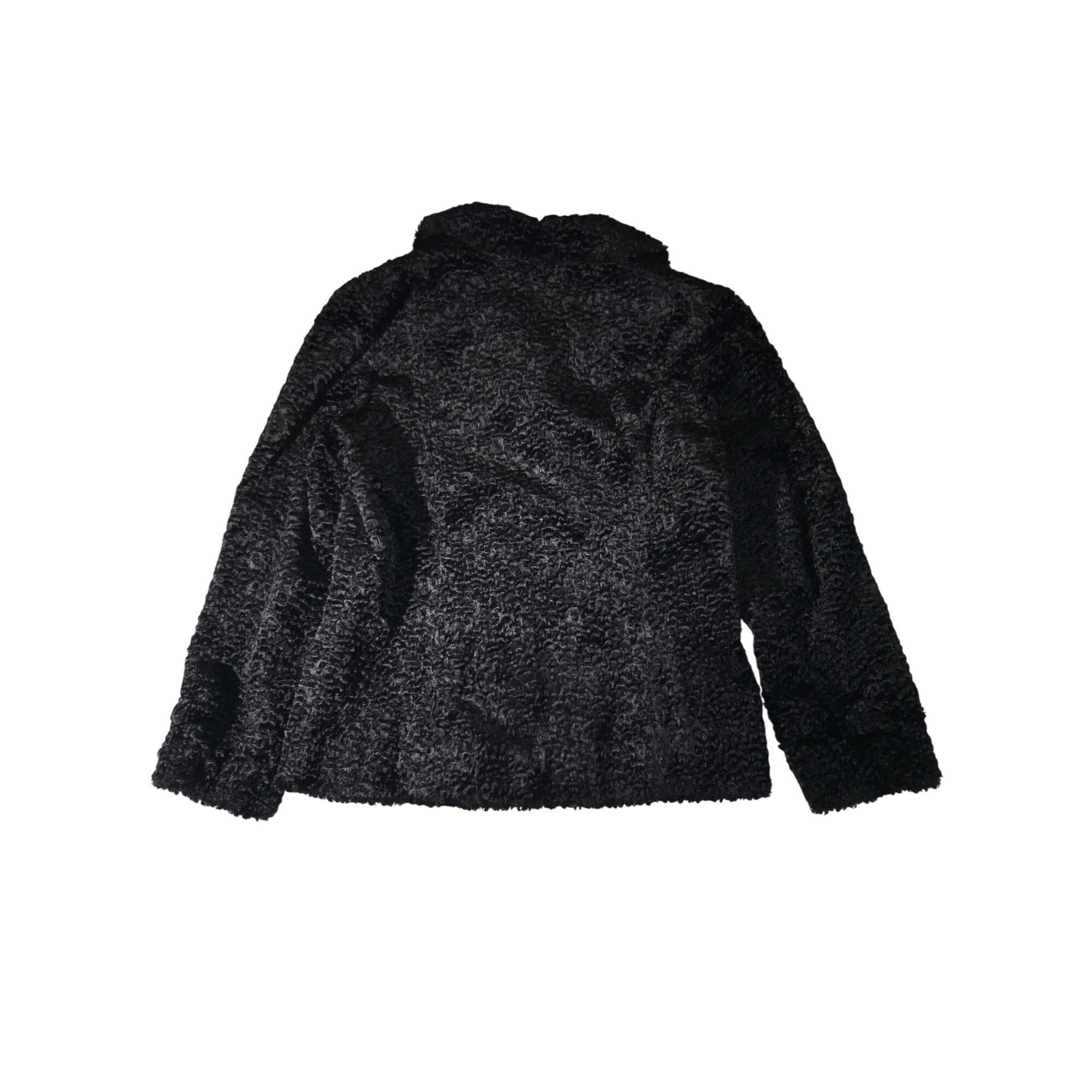 Vintage 1Madison Women's Black Persian Lamb Faux Fur Jacket Coat Size S / US 4 / IT 40 - 2 Thumbnail