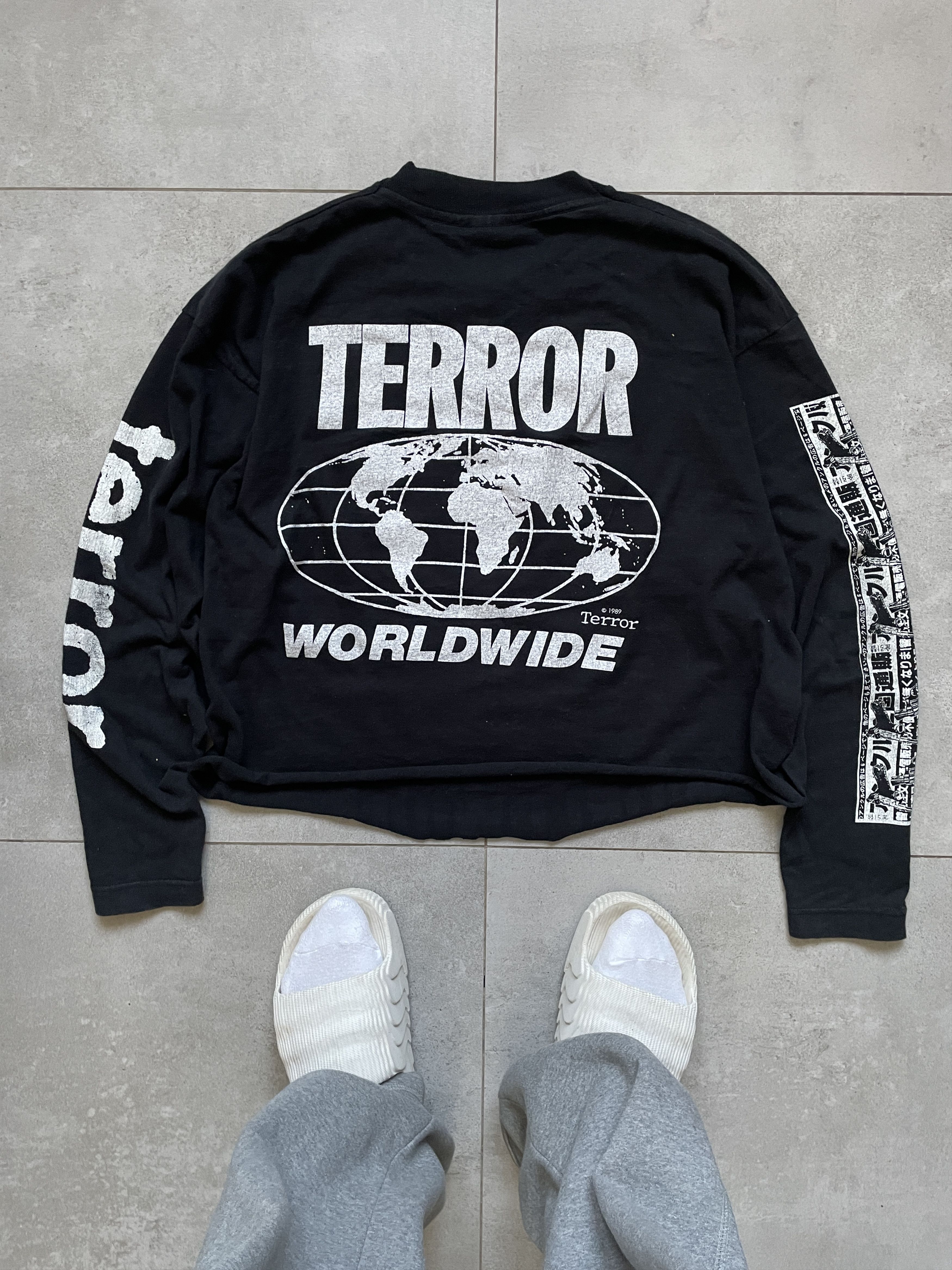 Vintage VINTAGE 1989 TERROR WORLDWIDE BLACK CROPPED LONGSLEEVE Size US XL / EU 56 / 4 - 2 Thumbnail