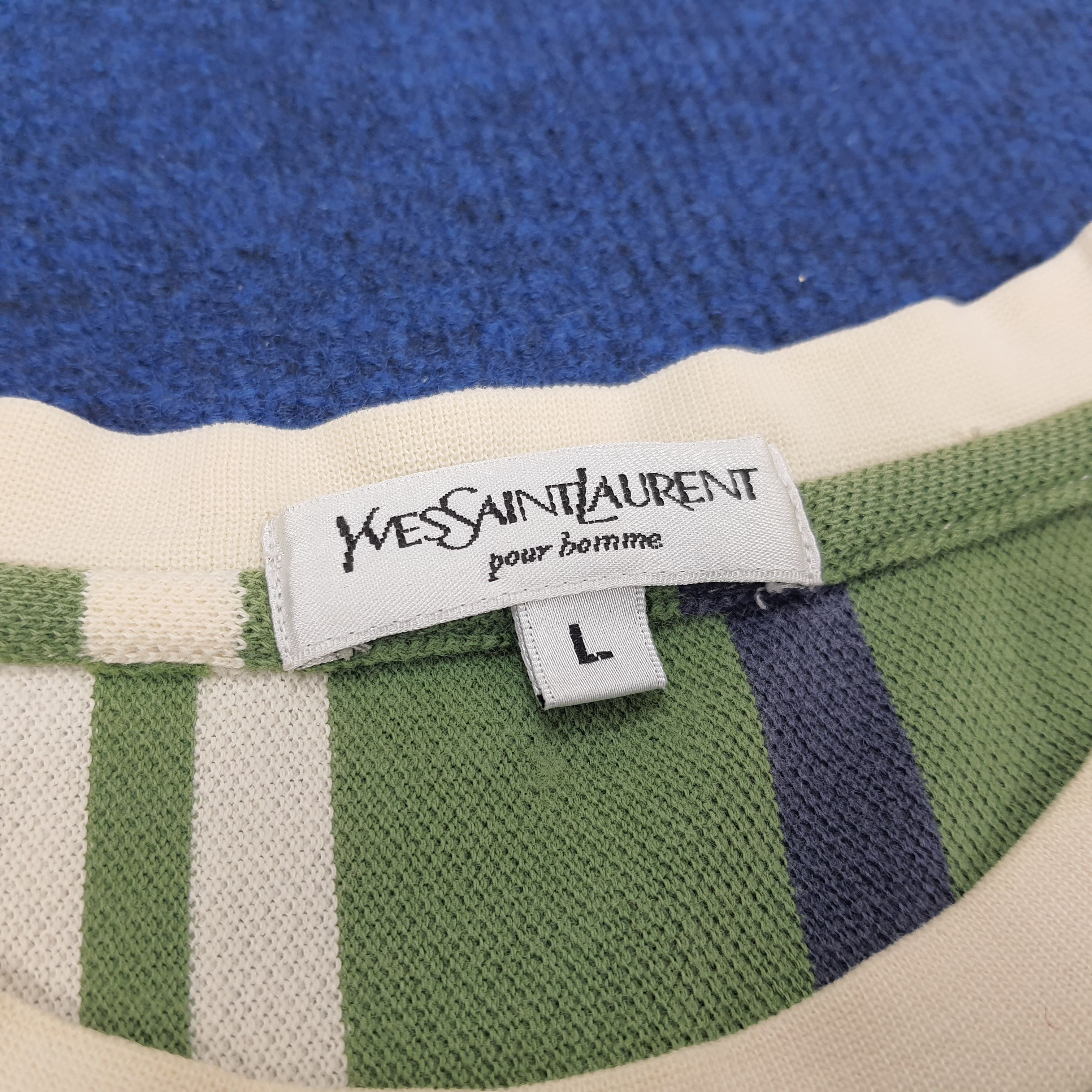 Vintage × Yves Saint Laurent Vintage YSL Yves Saint Laurent Designer Striped Tshirt Size US M / EU 48-50 / 2 - 4 Thumbnail