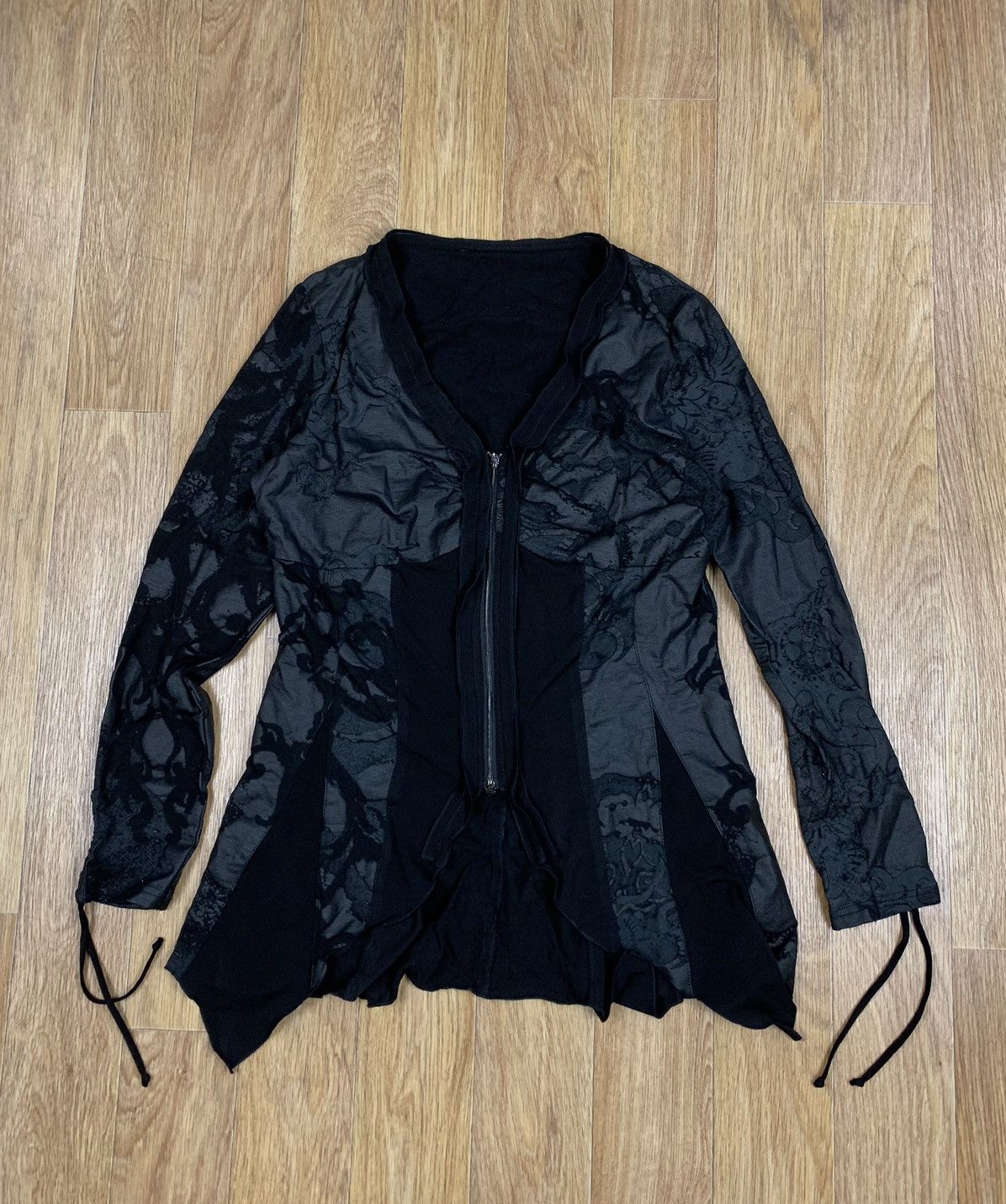 Annette Gortz Avantgarde Vintage Black Zip Blouse Size M / US 6-8 / IT 42-44 - 1 Thumbnail