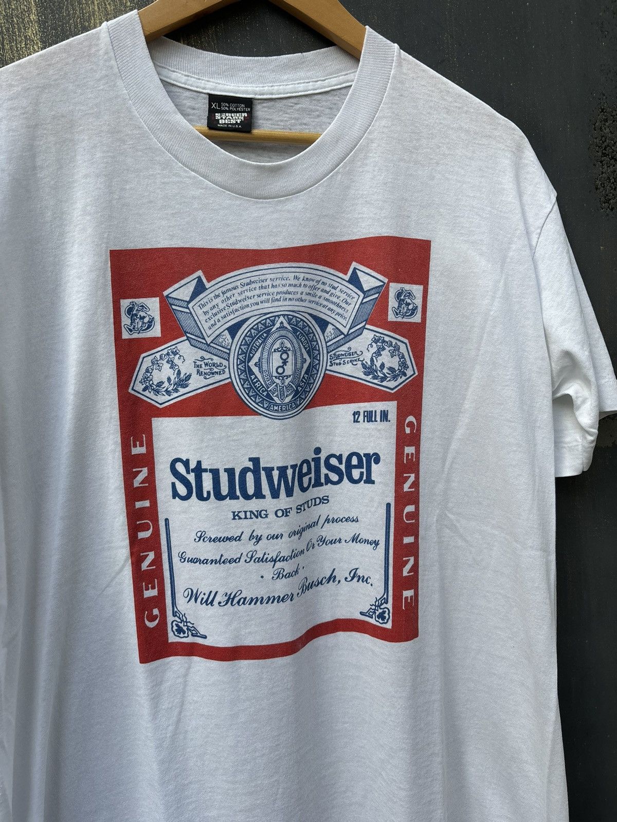 Budweiser × Vintage RARE! Vintage 90’s Parody Studweiser Budweiser Art Size US XL / EU 56 / 4 - 3 Thumbnail