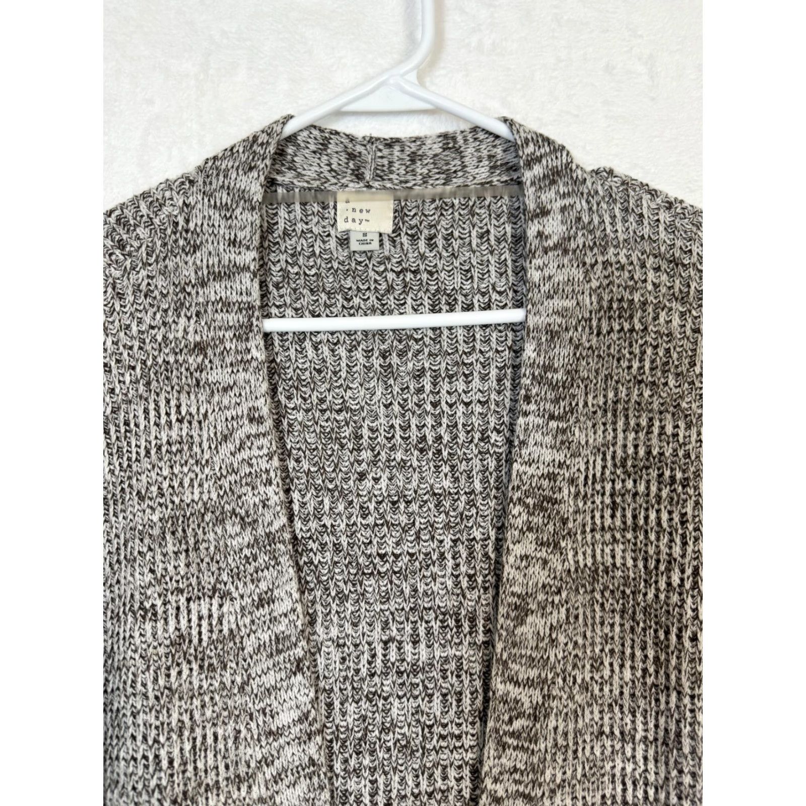 Vintage A New Day Cardigan Sweater Women’s S Long Waisted Open Front Knit V-Neck Raglan Sleeve Brown Size S / US 4 / IT 40 - 3 Thumbnail