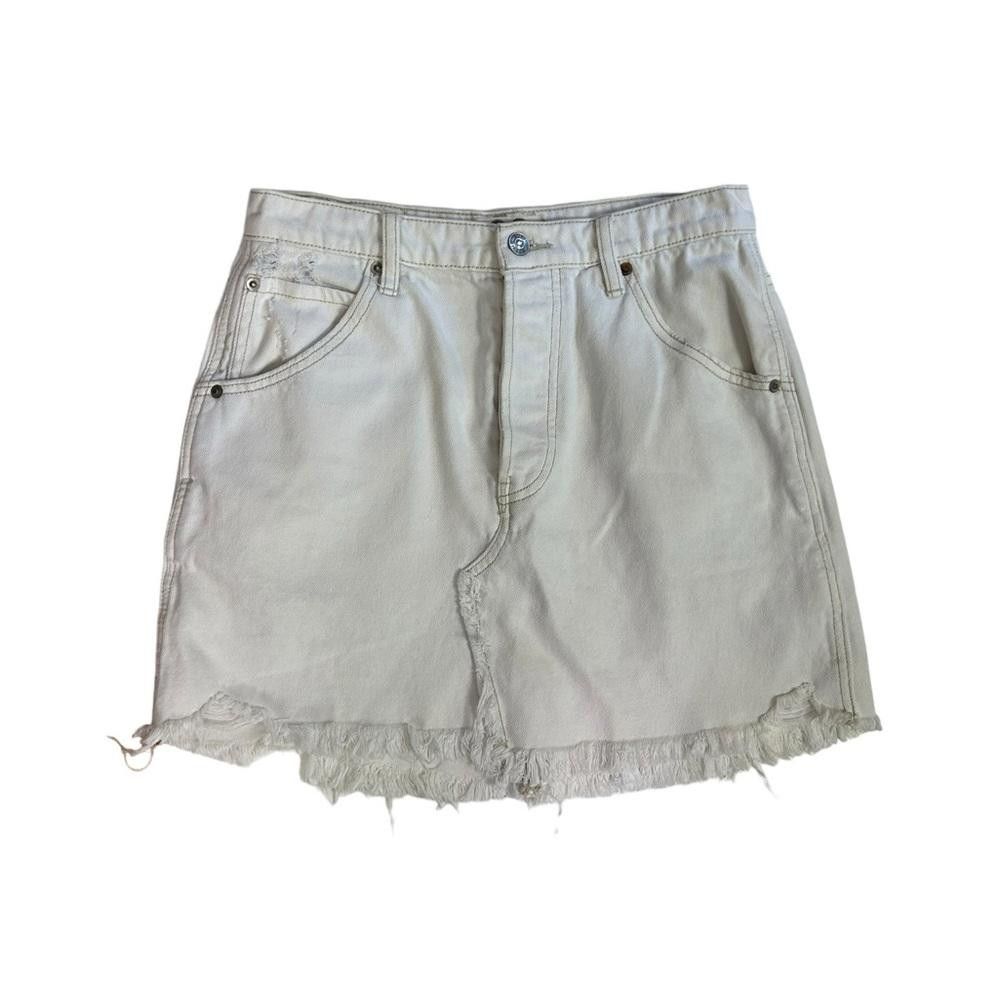 Free People Free People l Brea Cutoff White Denim Skirt 28/6 Size 28" / US 6 / IT 42 - 2 Thumbnail